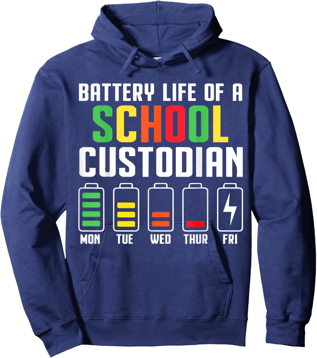 School Custodian Battery Life School Janitor Hoodie - Hoodie | Navy