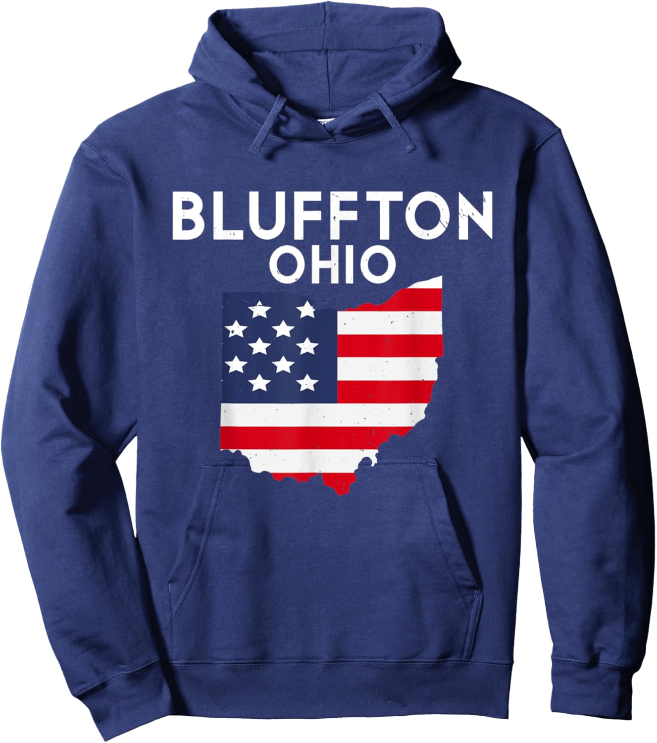 Bluffton Ohio USA State America Travel Ohioan Hoodie - Hoodie | Navy