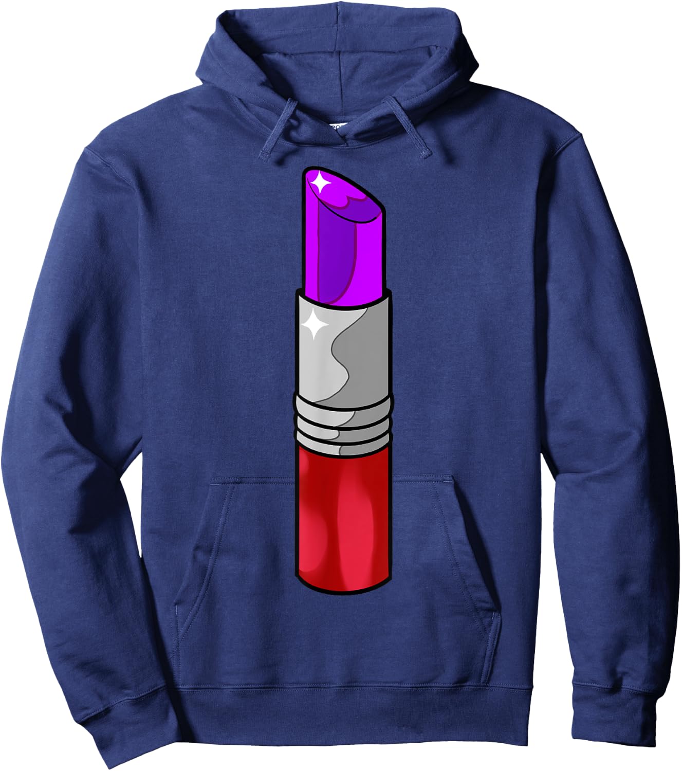 Vintage 70s Retro Purple Lipstick Hoodie - Hoodie | Navy