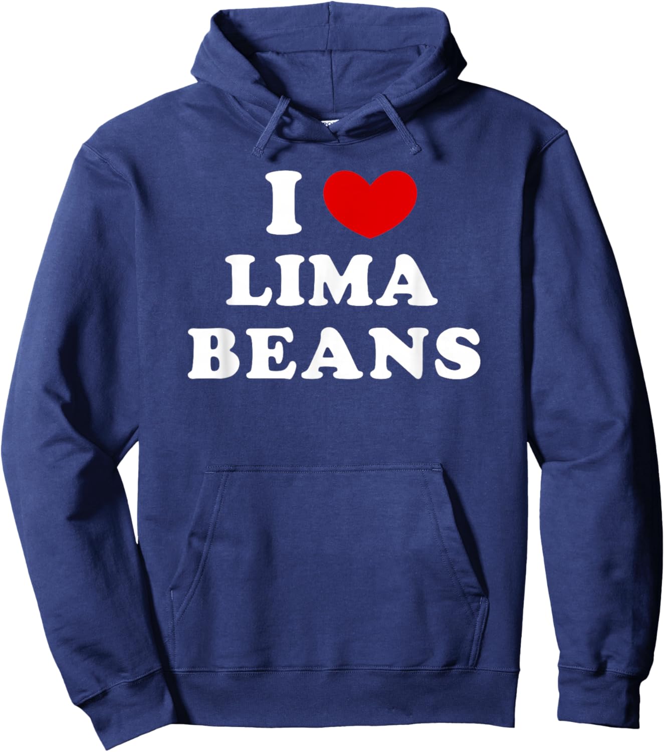 I Love Lima Beans, I Heart Lima Beans Hoodie - Hoodie | Navy
