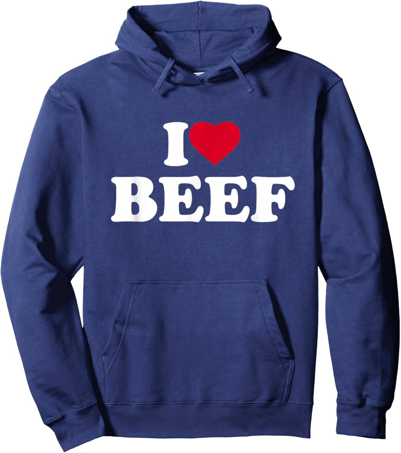 I Love Beef I Heart Beef Lover BBQ Meat Food Hoodie - Hoodie | Navy