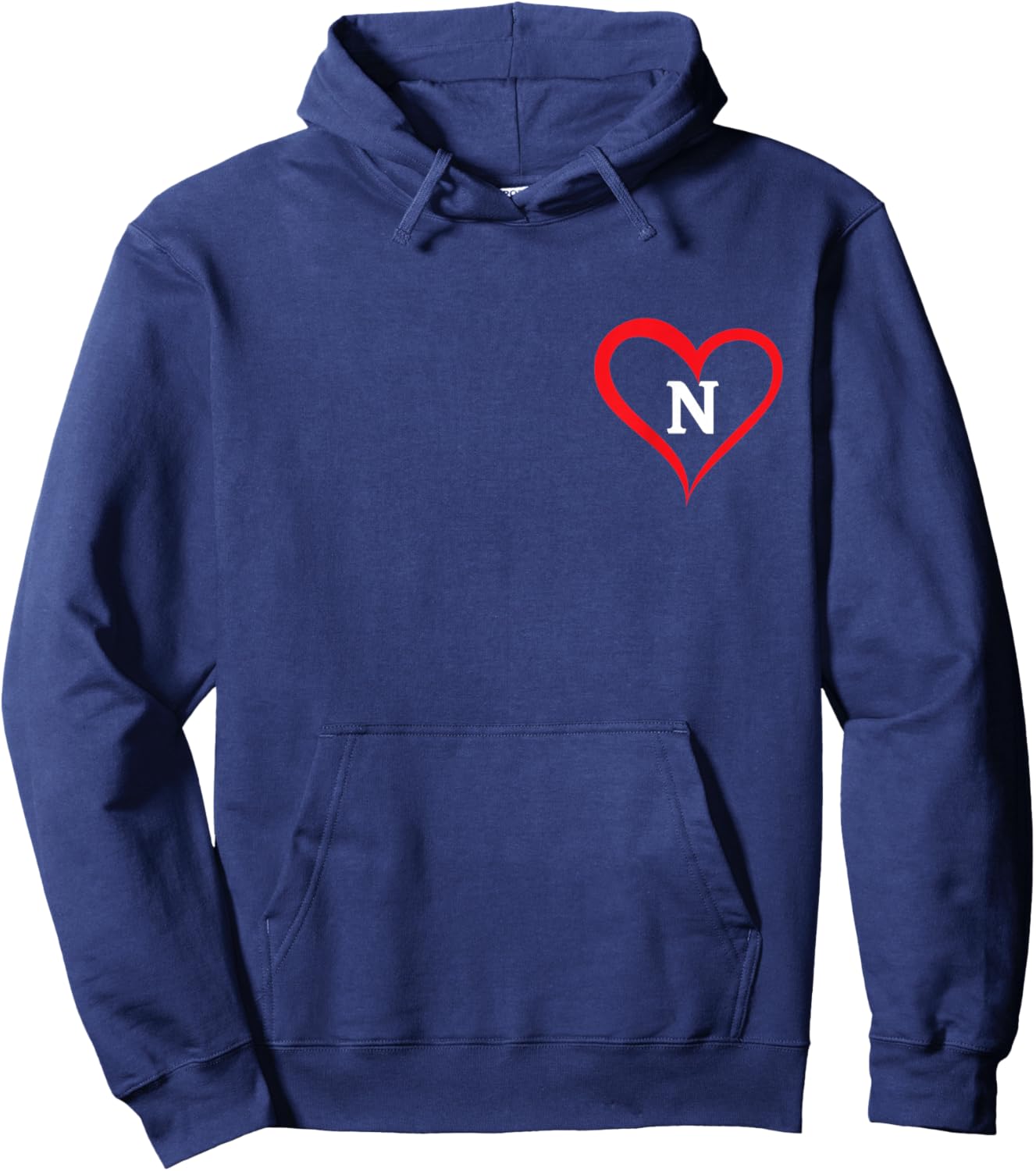 Herz mit Buchstabe N Hoodie - Hoodie | Navy