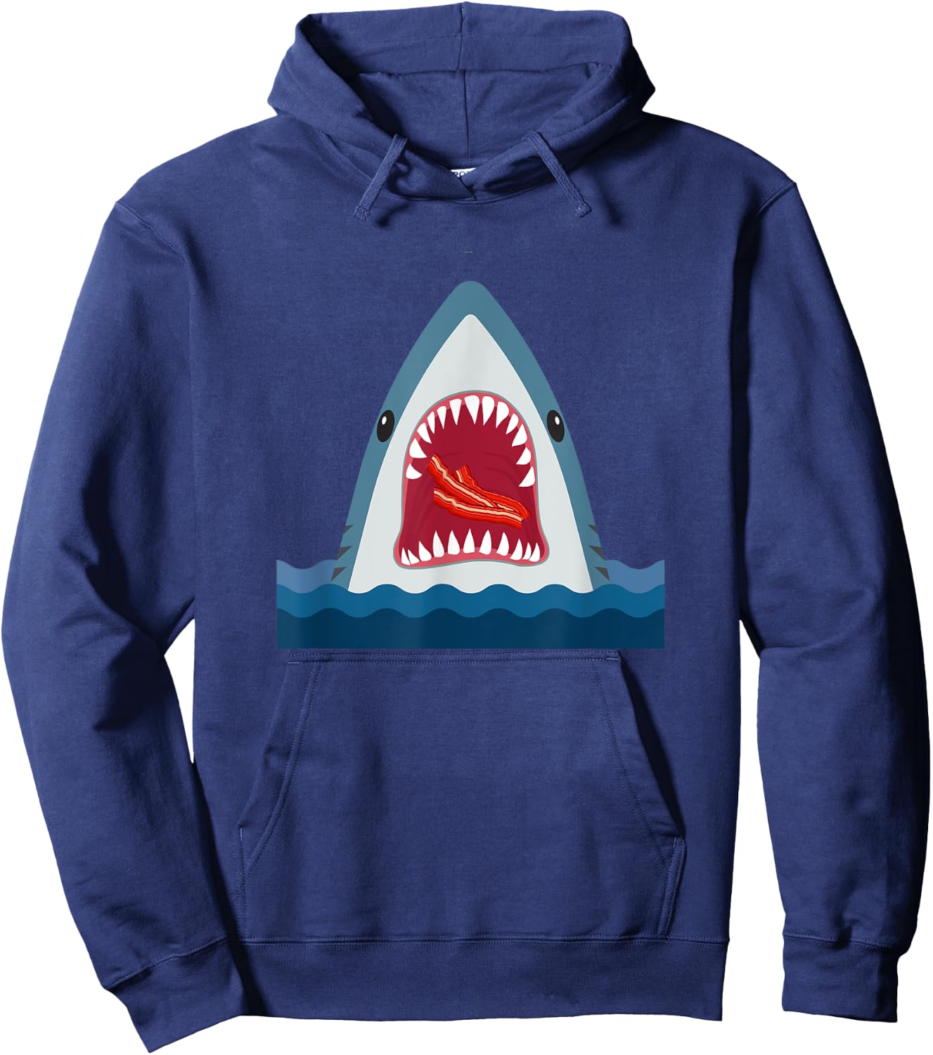 Shark Design Shark Food Bacon Food Lover Gift Hoodie - Hoodie | Navy