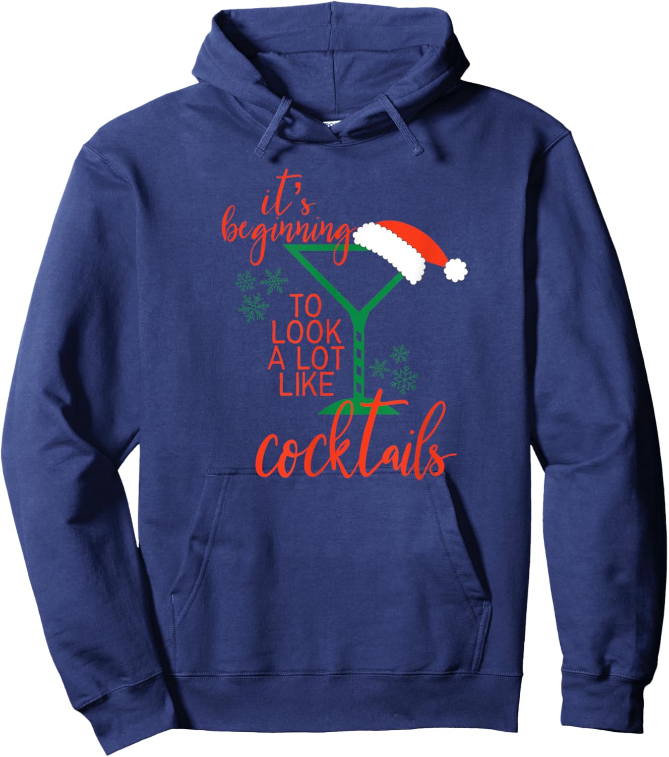 It's Beginning to Look a Lot Like Cocktails Hoodie - Hoodie | Navy