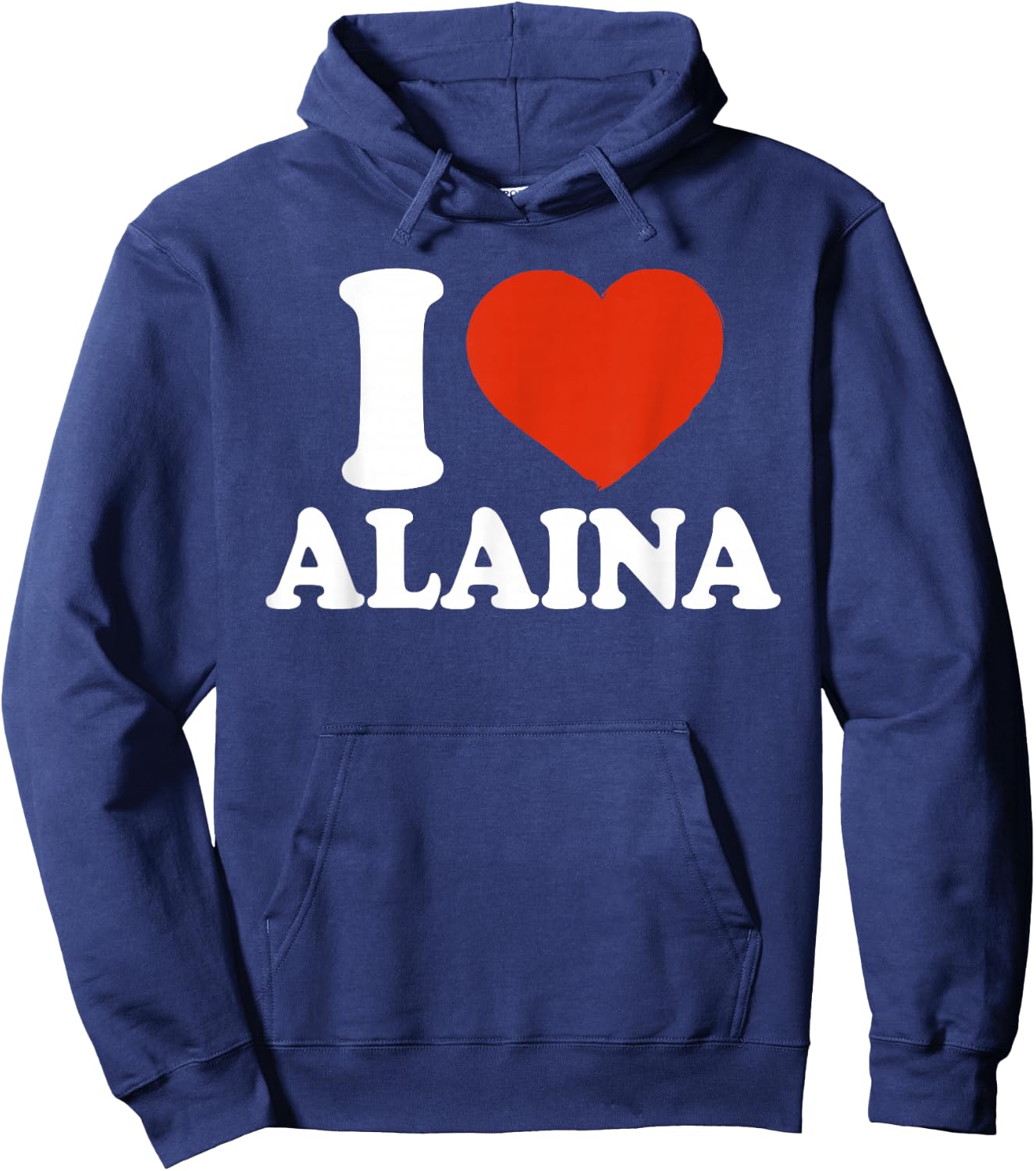 I Love Alaina, I Heart Alaina, Red Heart Hoodie - Hoodie | Navy