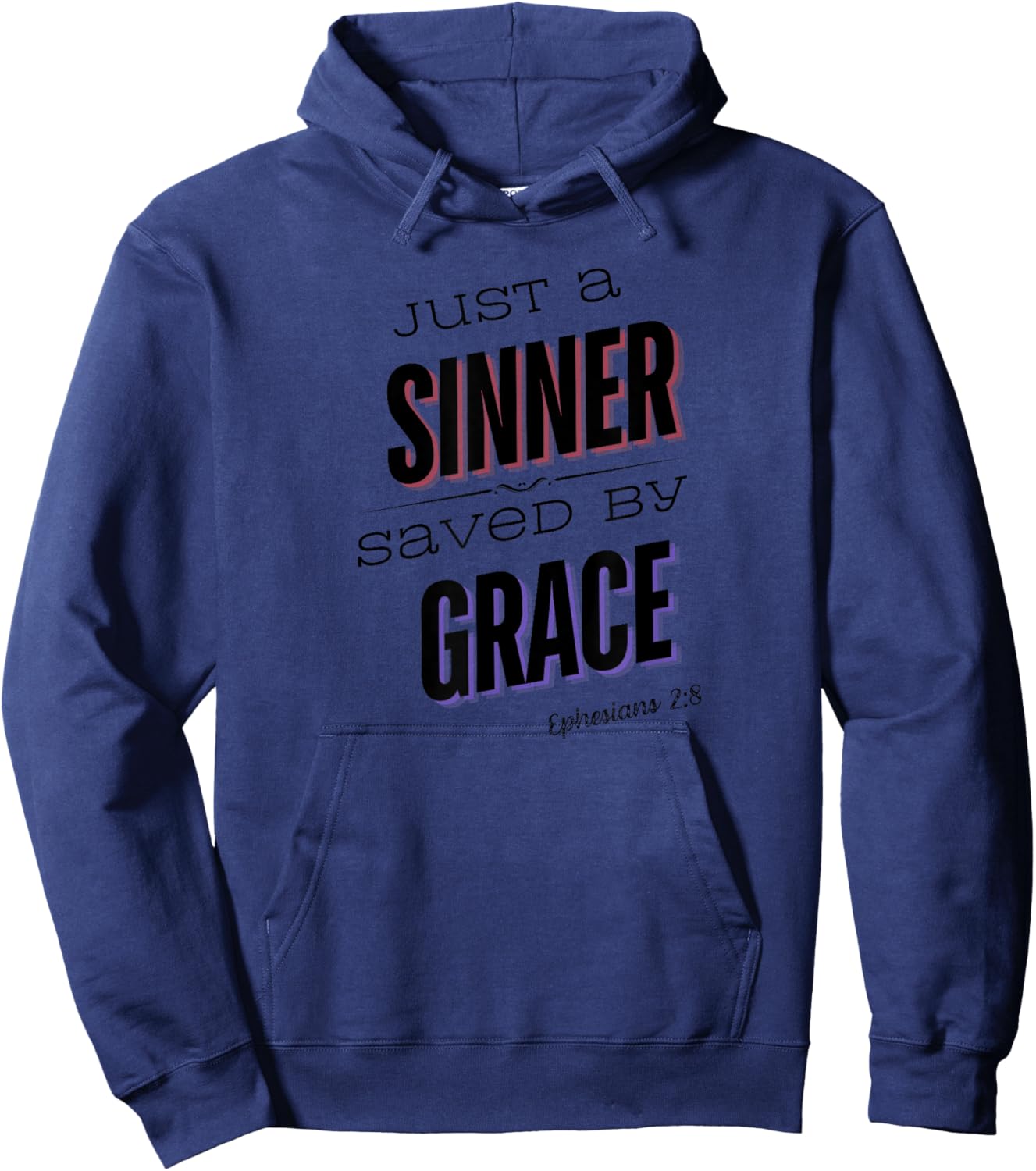 Sinner Saved by Grace Hoodie - Hoodie | Navy