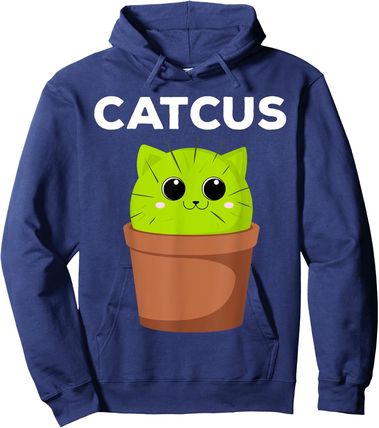 Catcus Funny Cat Pun Gift Cat Moms Cactus Hoodie - Hoodie | Navy