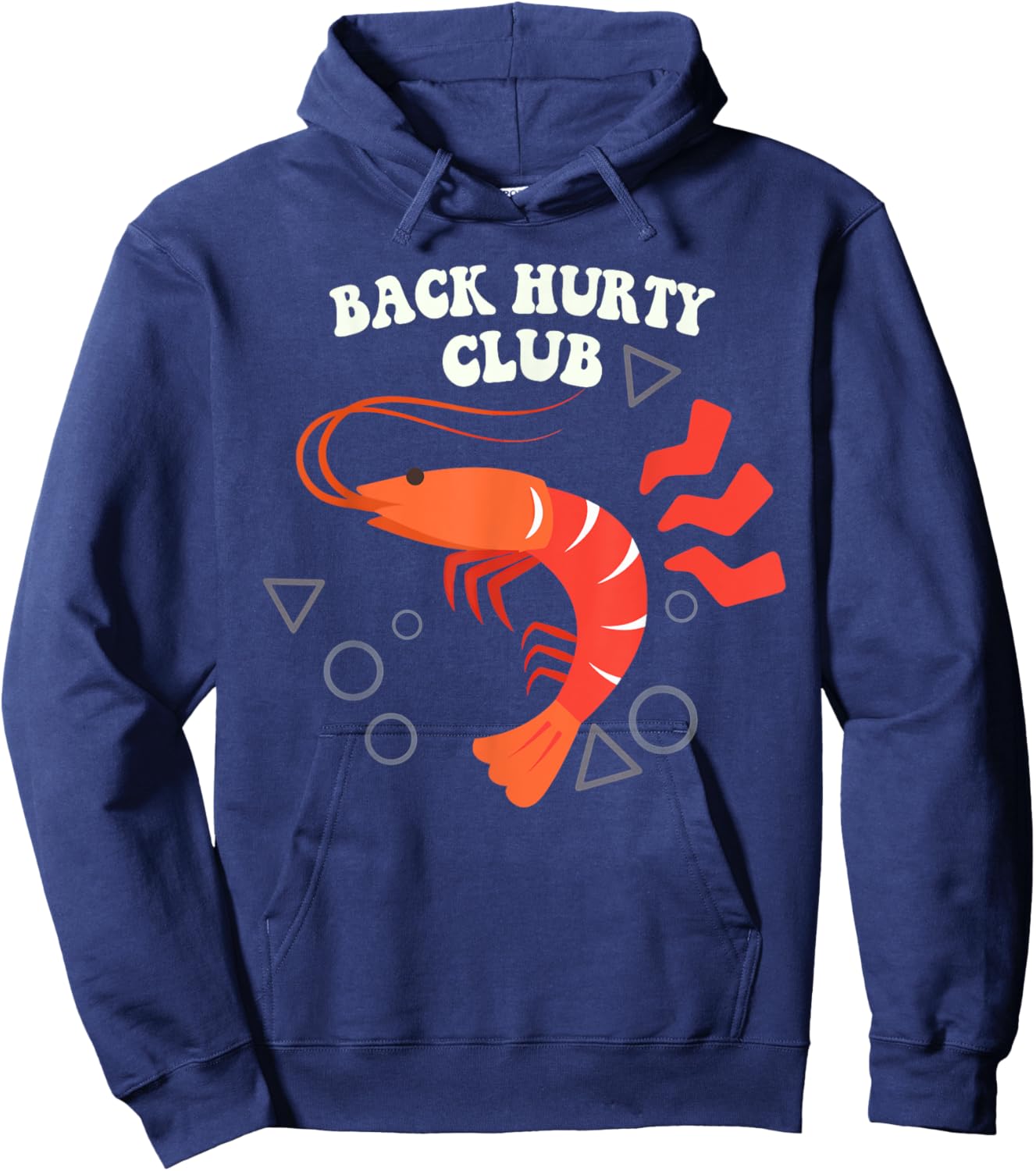 Back Hurty Club Shrimp Hoodie - Hoodie | Navy