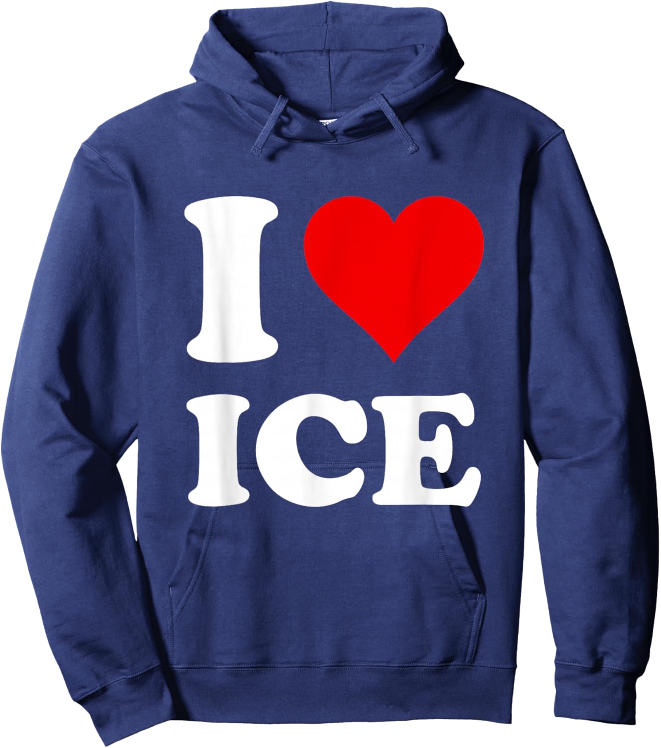 Red Heart I Love Ice Hoodie - Hoodie | Navy