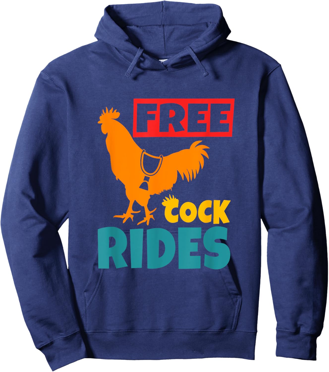 Free Cock Rides Vintage Apparel Hoodie - Hoodie | Navy