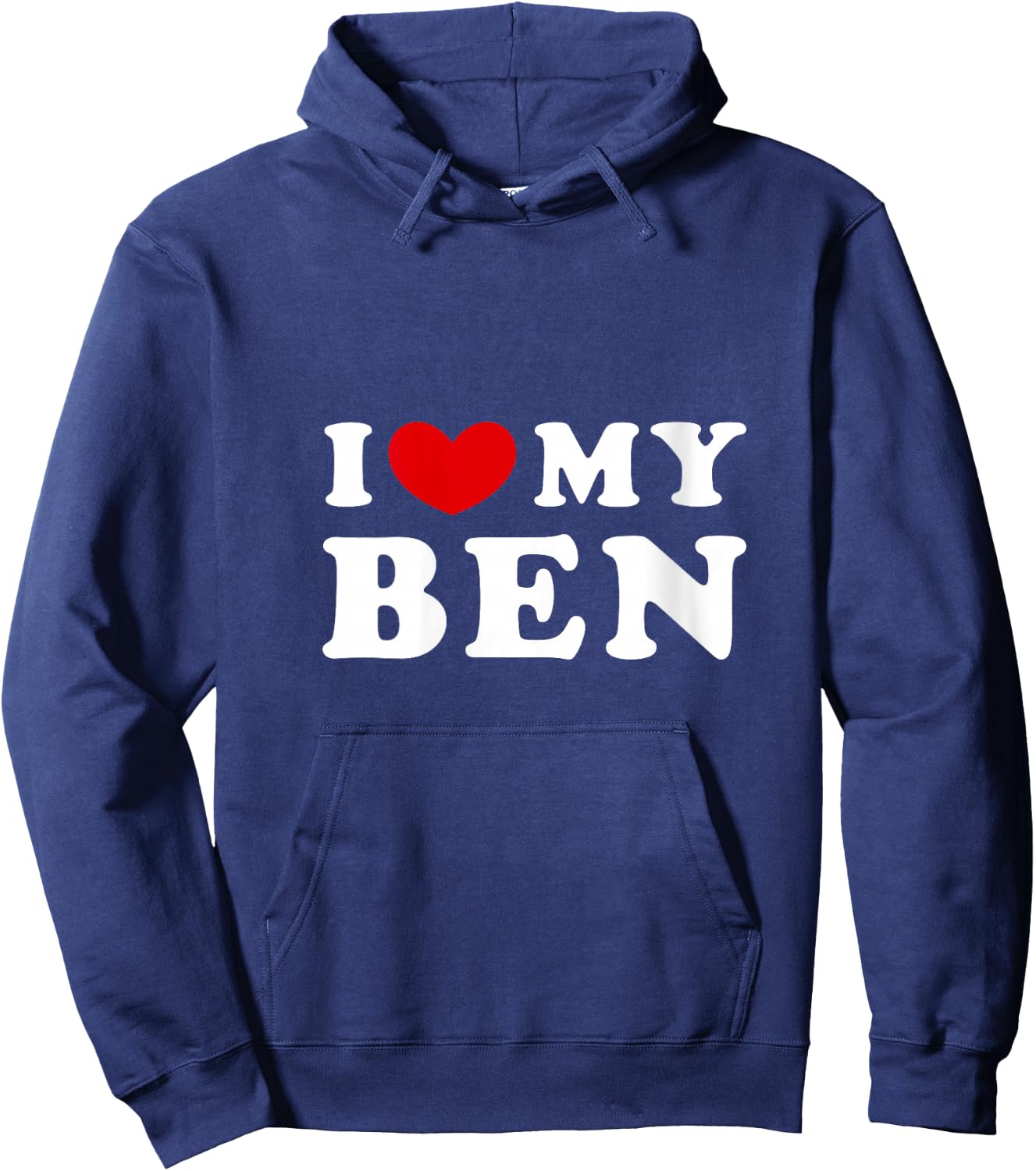 I Love My Ben, I Love My Ben V-Neck Hoodie - Hoodie | Navy