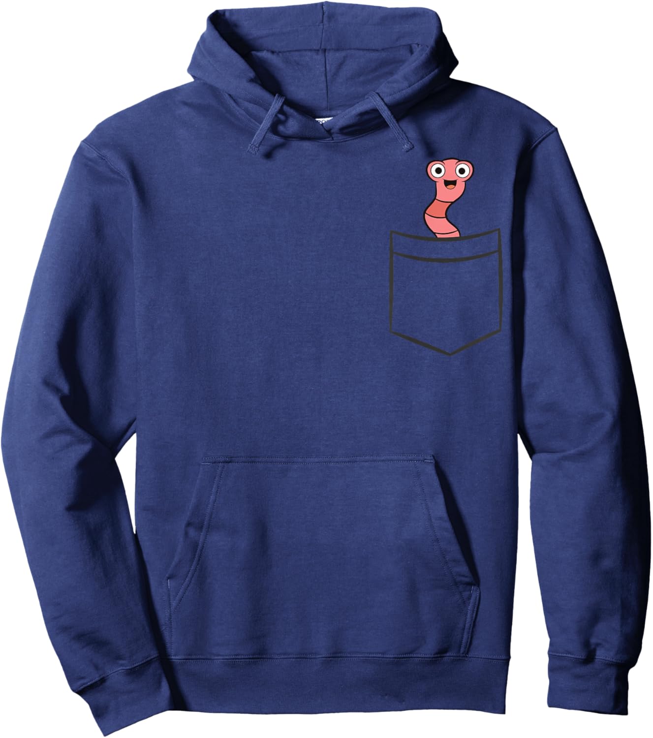 Worm In A Pocket Cute Red Wiggler Worm Hoodie - Hoodie | Navy
