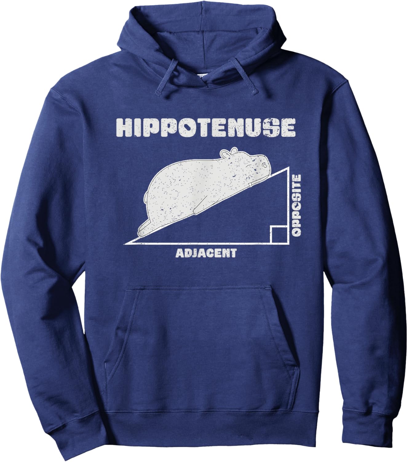 Funny Math Teacher Hippo Math Gift Hippo Hoodie - Hoodie | Navy