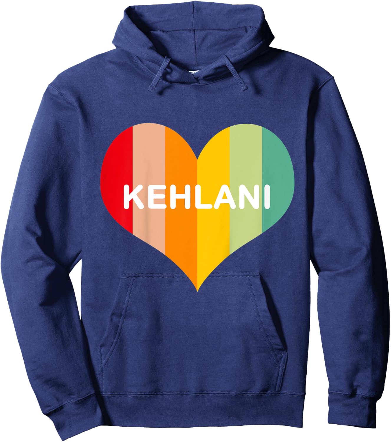 Kids Girls Kehlani Name Heart | Retro Vintage Hoodie - Hoodie | Navy