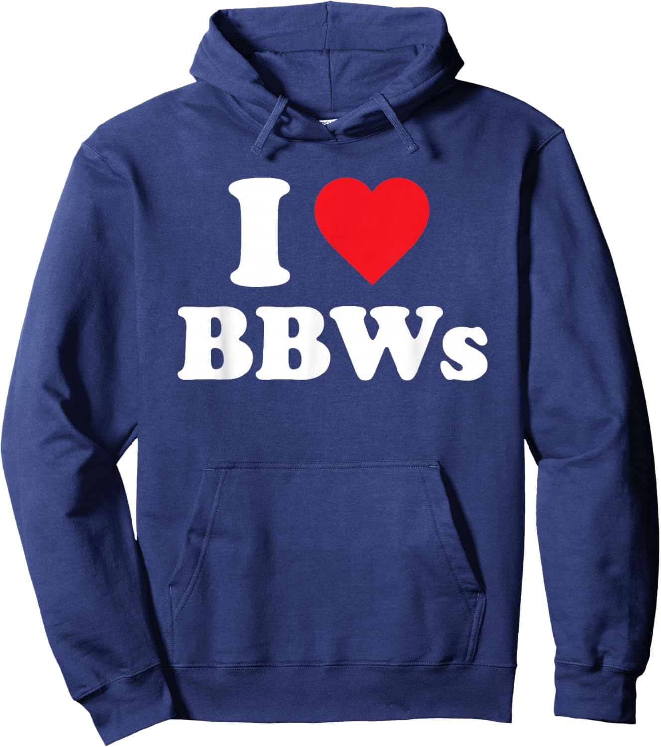 I Love BBWs Funny Classic Heart Hoodie - Hoodie | Navy