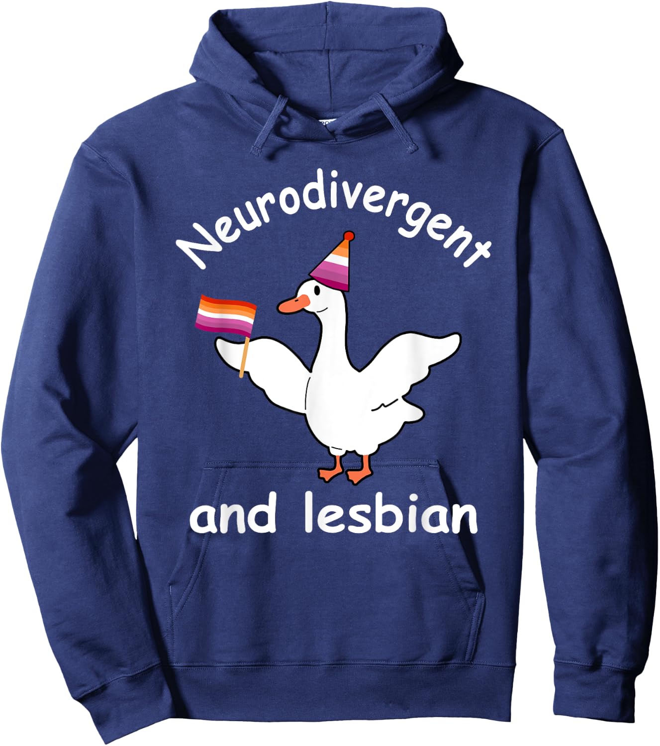 Neurodivergent&Lesbian Funny LGBT Design Hoodie - Hoodie | Navy