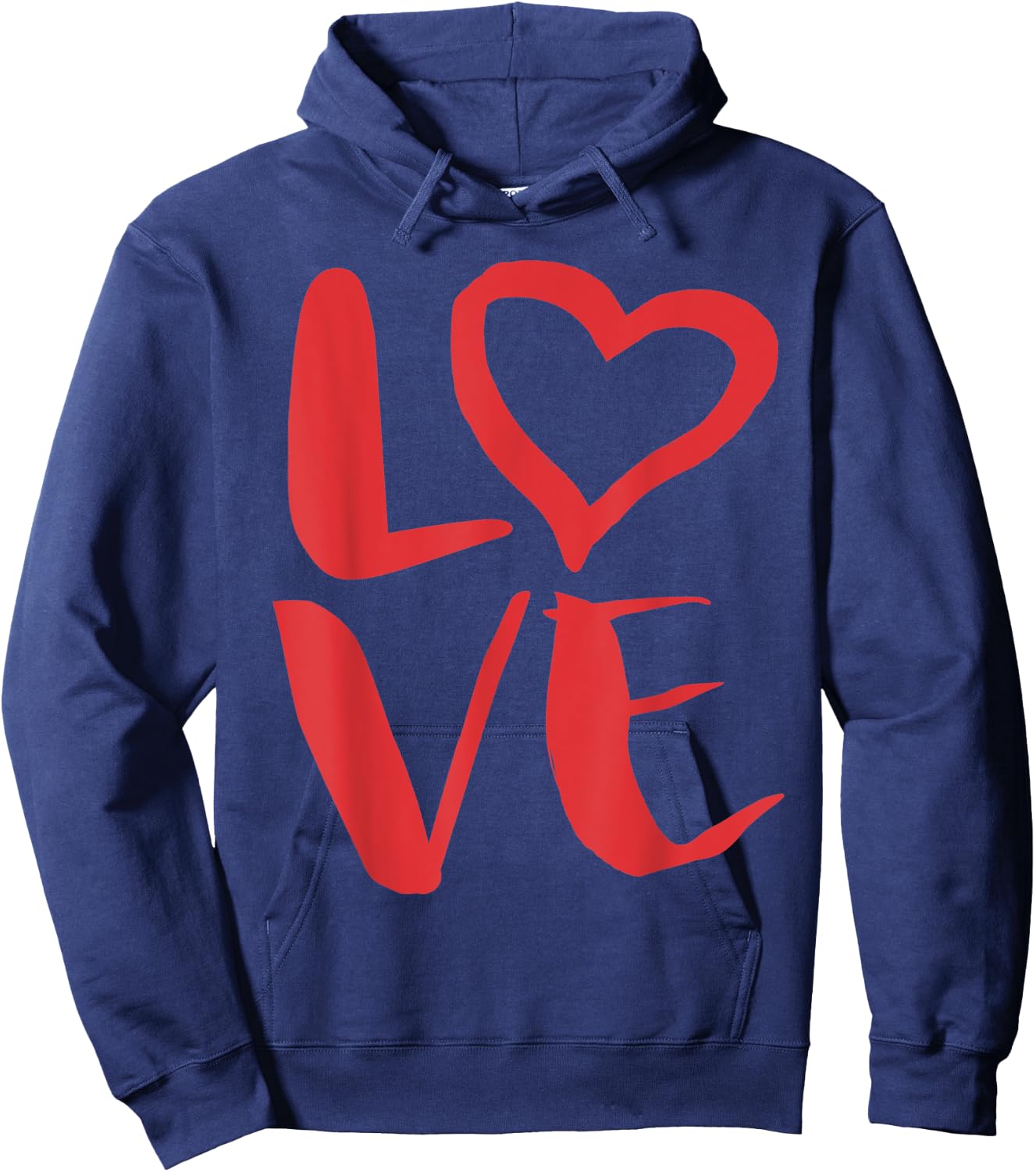 LOVE! Graphic Heart Scribble Hoodie - Hoodie | Navy