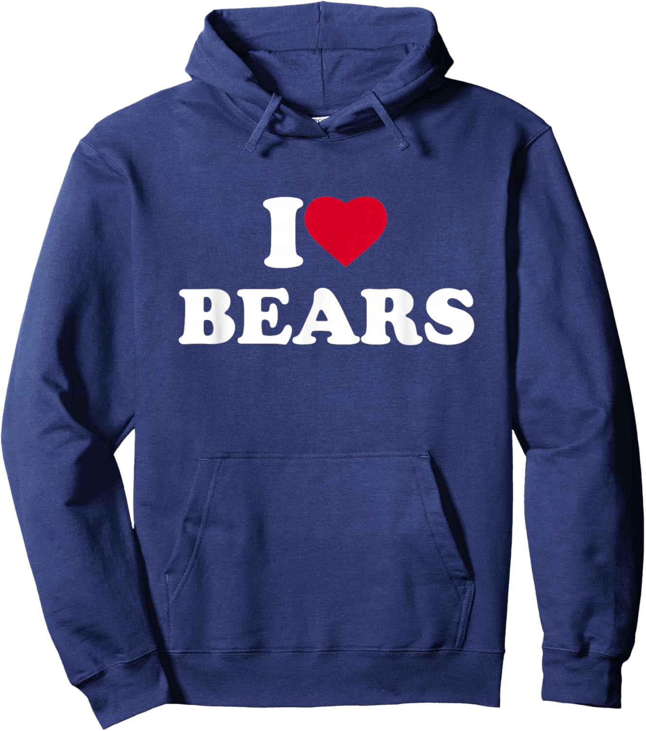 I Love Bears Heart Animal Lover Hoodie - Hoodie | Navy