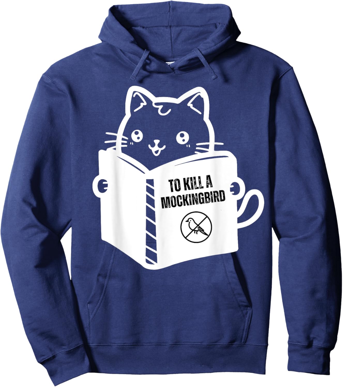 Funny cat reading to kill a mockingbird Hoodie - Hoodie | Navy