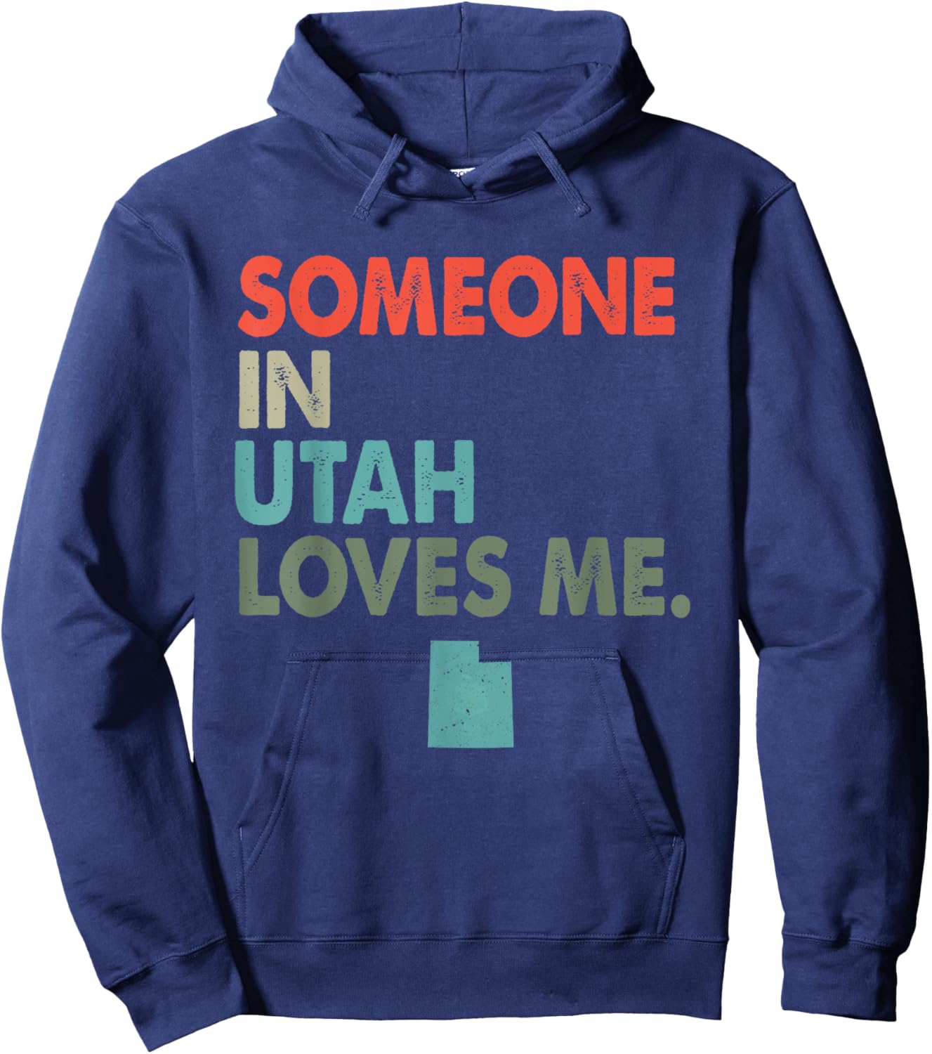 Someone In Utah Loves Me Retro Style US State Hoodie - Hoodie | Navy