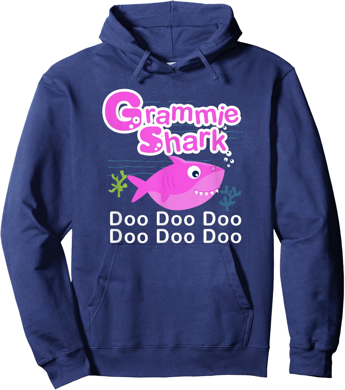Grammie Shark - Cute Grandma Fish Nonnie Fish Hoodie - Hoodie | Navy
