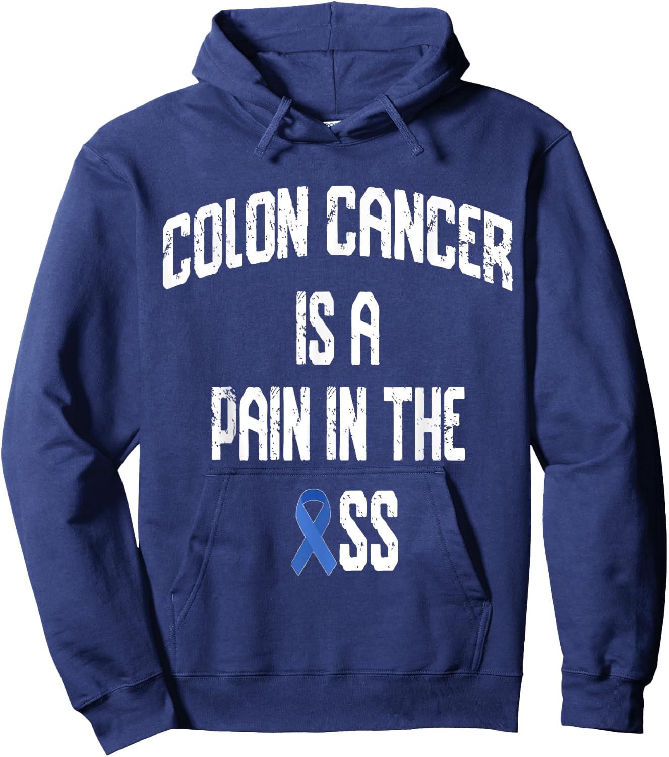 Colorectal Cancer Awareness Colon Cancer Awareness Funny - Black, -Adults, Short Sleeve, 3X-Large, Classic Fit, Cotton 60% Polyester 40% Hoodie - Hoodie | Navy