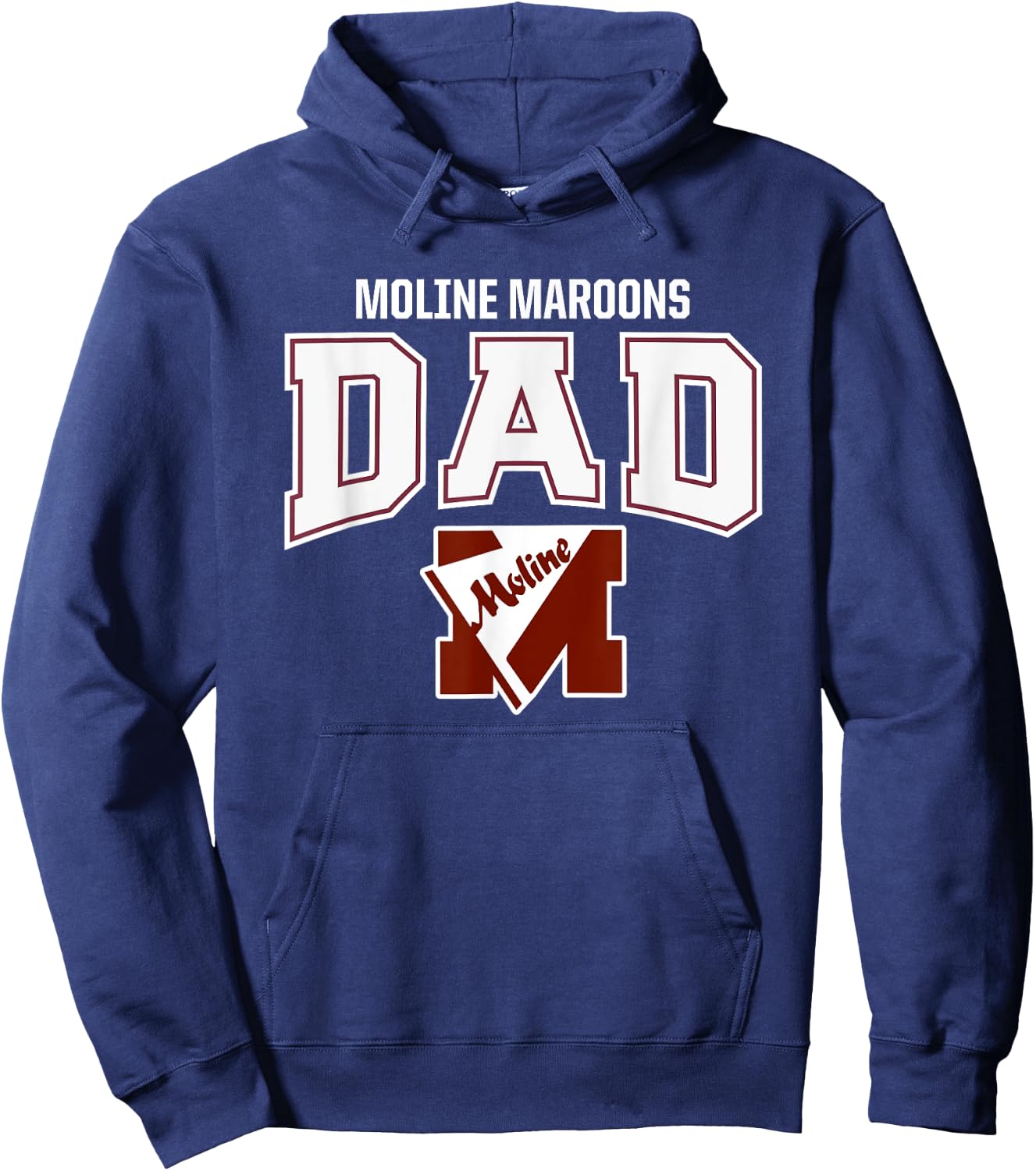 Moline Maroons Logo Dad HS Hoodie - Hoodie | Navy