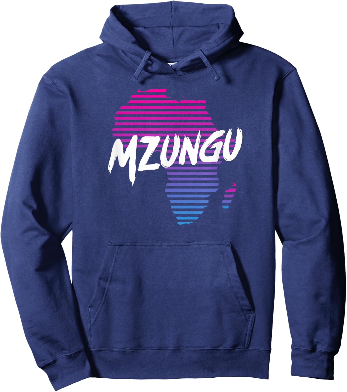 Mzungu Africa Map Vintage Retro Hoodie - Hoodie | Navy