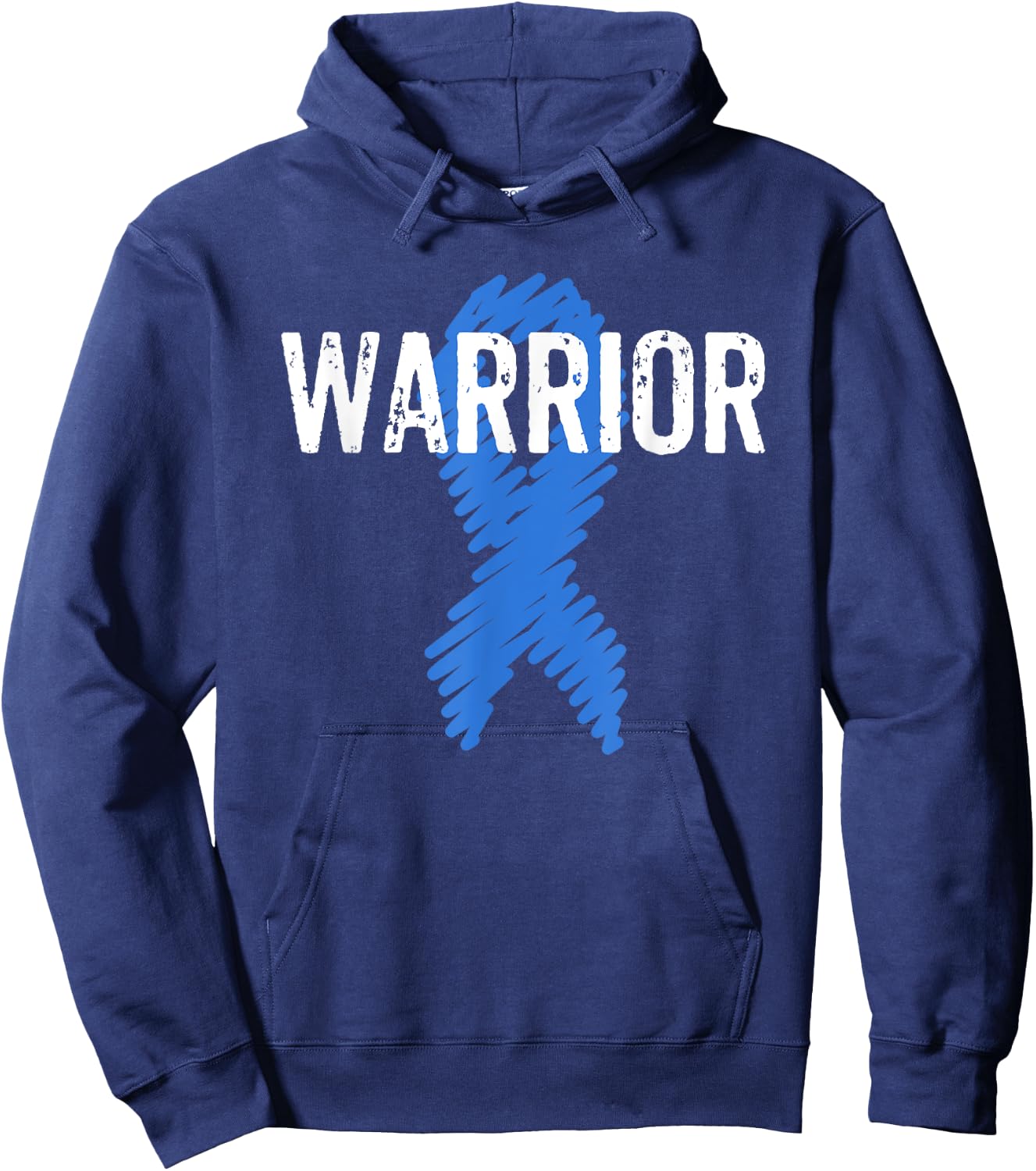 Colon Cancer Warrior Awareness Colonoscopy Blue Hoodie - Hoodie | Navy