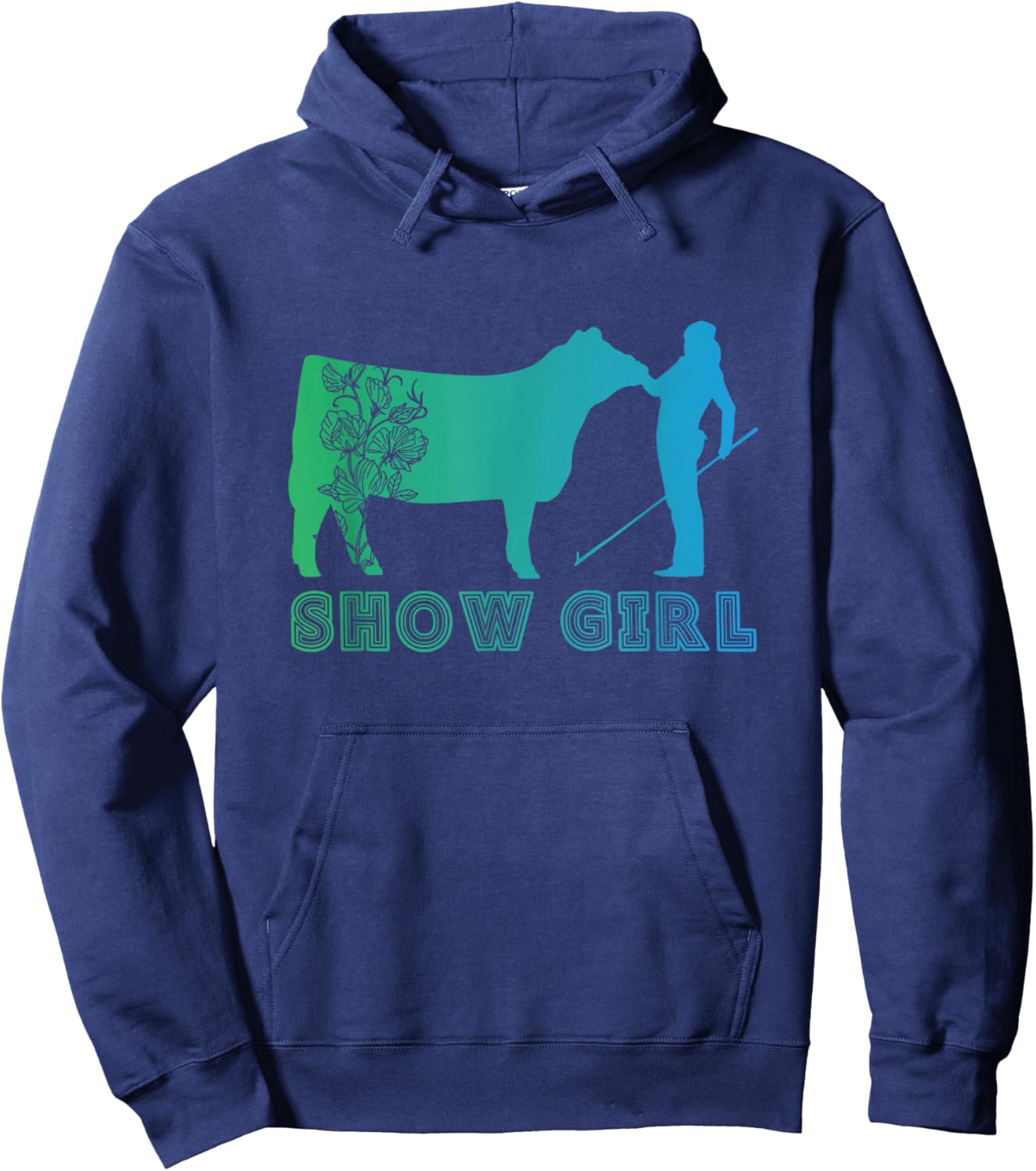 Show Girl - Fun Livestock Cattle Showing Hoodie - Hoodie | Navy