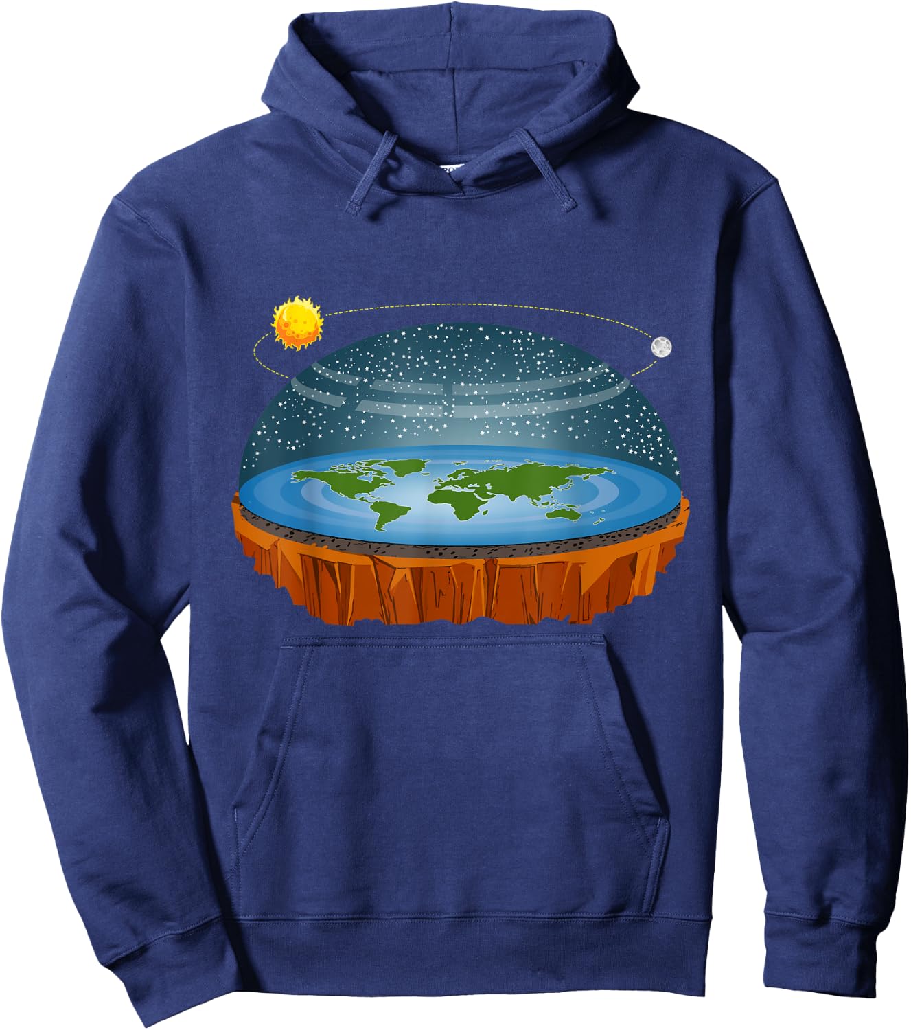 Flat Earth Conspiracy Theory Astrology Gift Hoodie - Hoodie | Navy