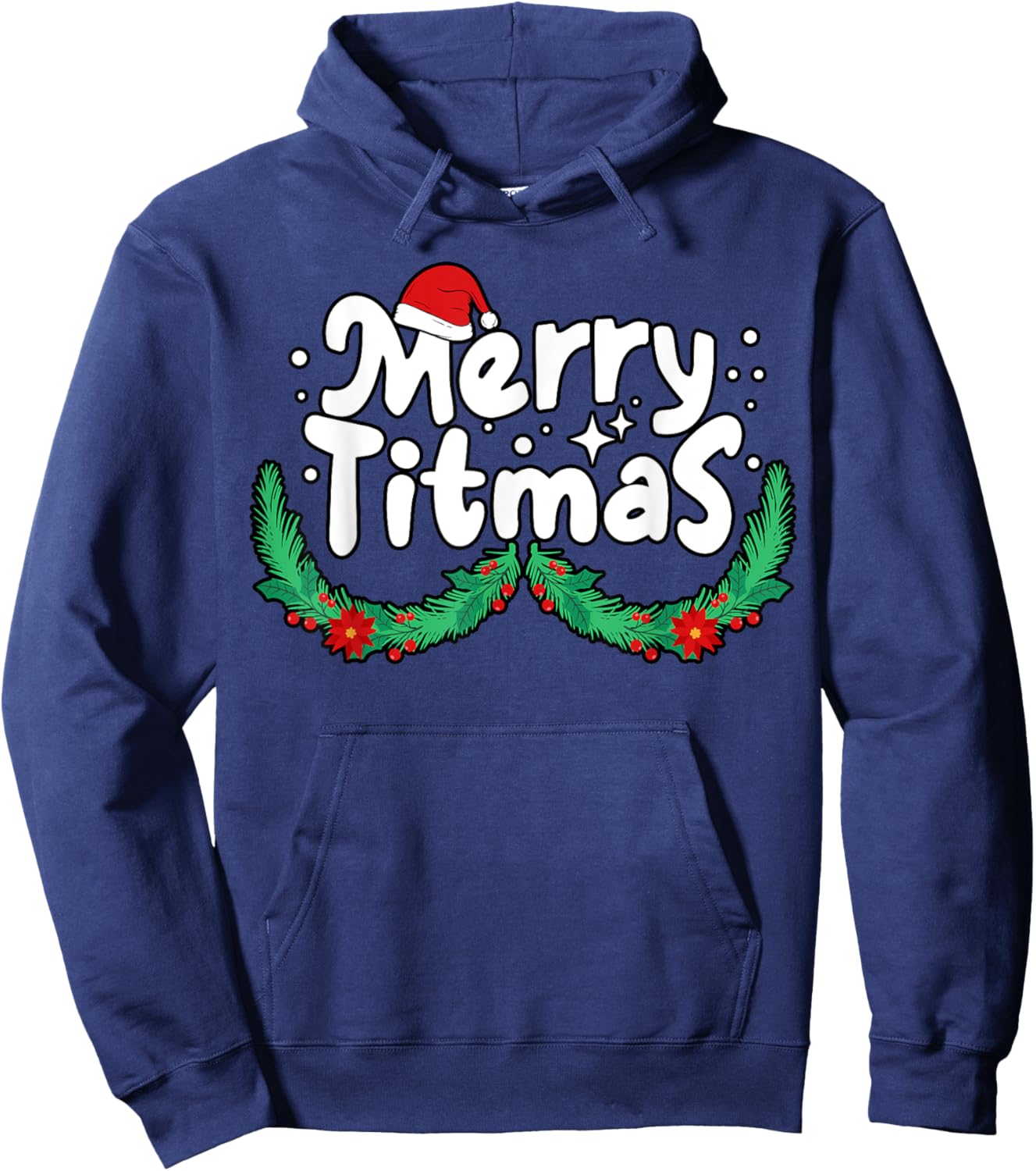 Merry Titmas Naughty Christmas Xmas Women Funny Hoodie - Hoodie | Navy