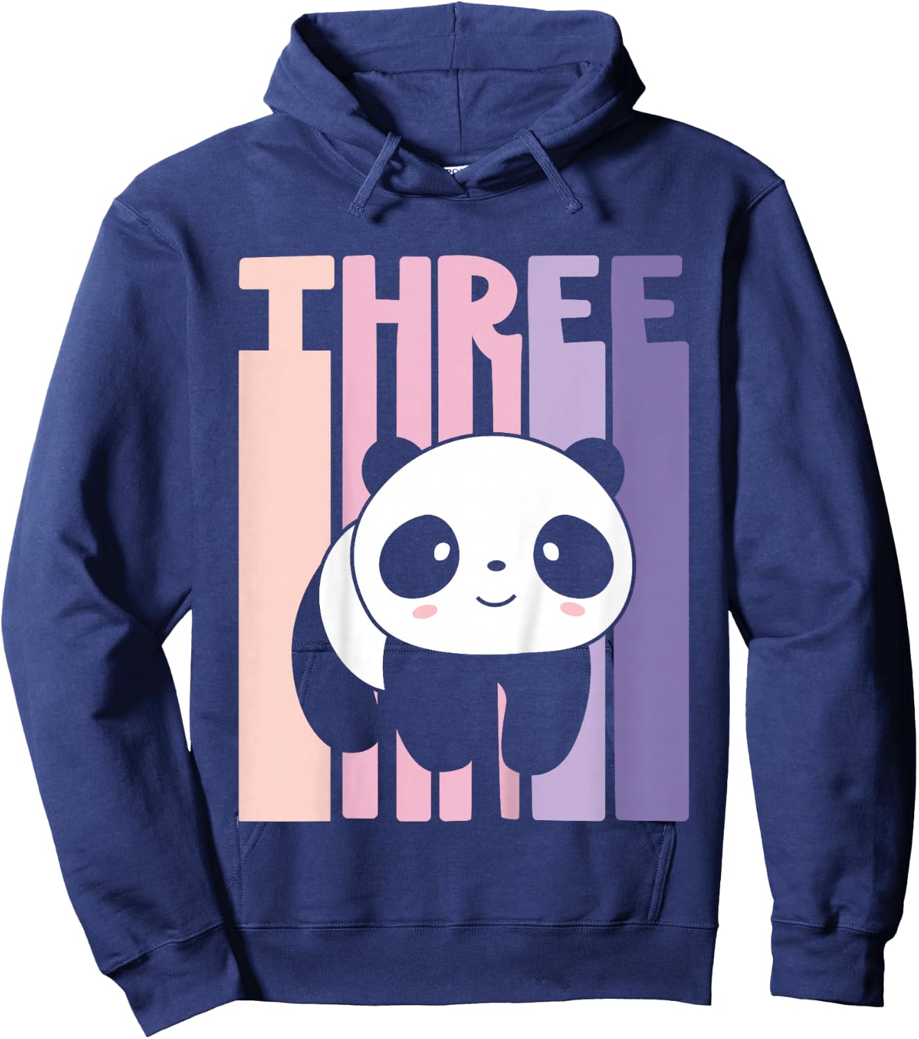 3 Year Old Cute Panda Birthday Girl 3rd B-day Hoodie - Hoodie | Navy