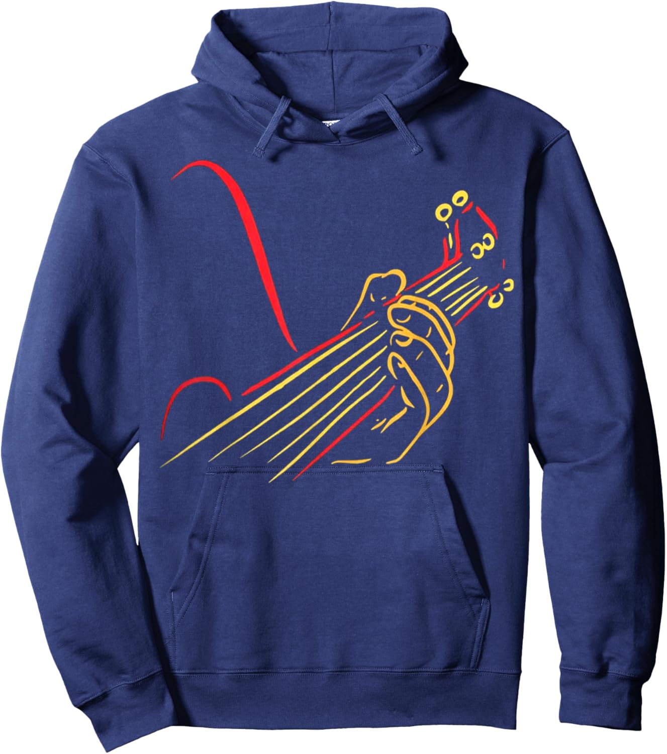 Guitar art line Guitar Playing Sign Vintage Hoodie - Hoodie | Navy