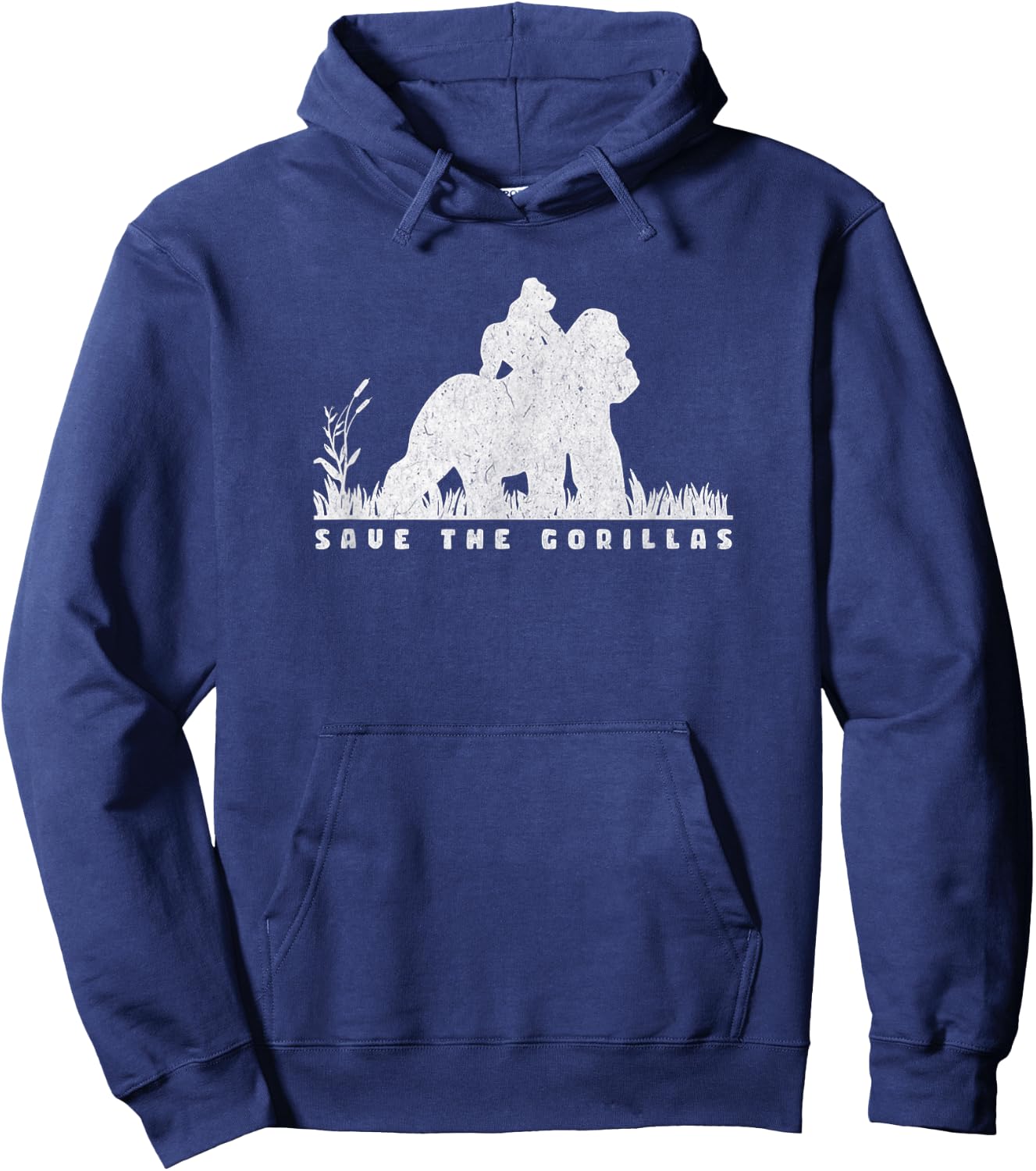 Save the Gorillas - Mama & Baby Gorilla Hoodie - Hoodie | Navy