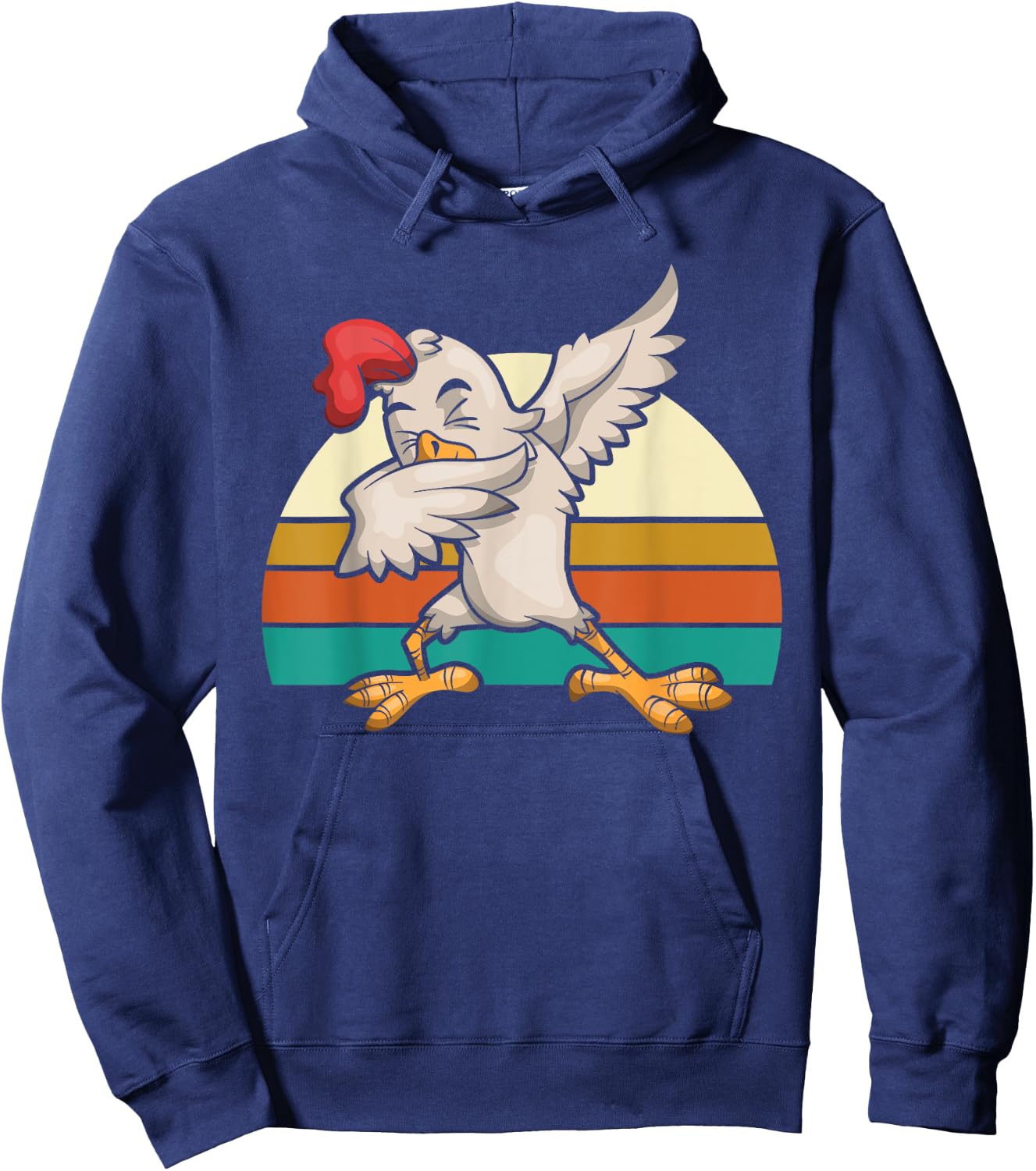 Retro Dabbing Rooster Kids Gift Funny Chicken Hoodie - Hoodie | Navy