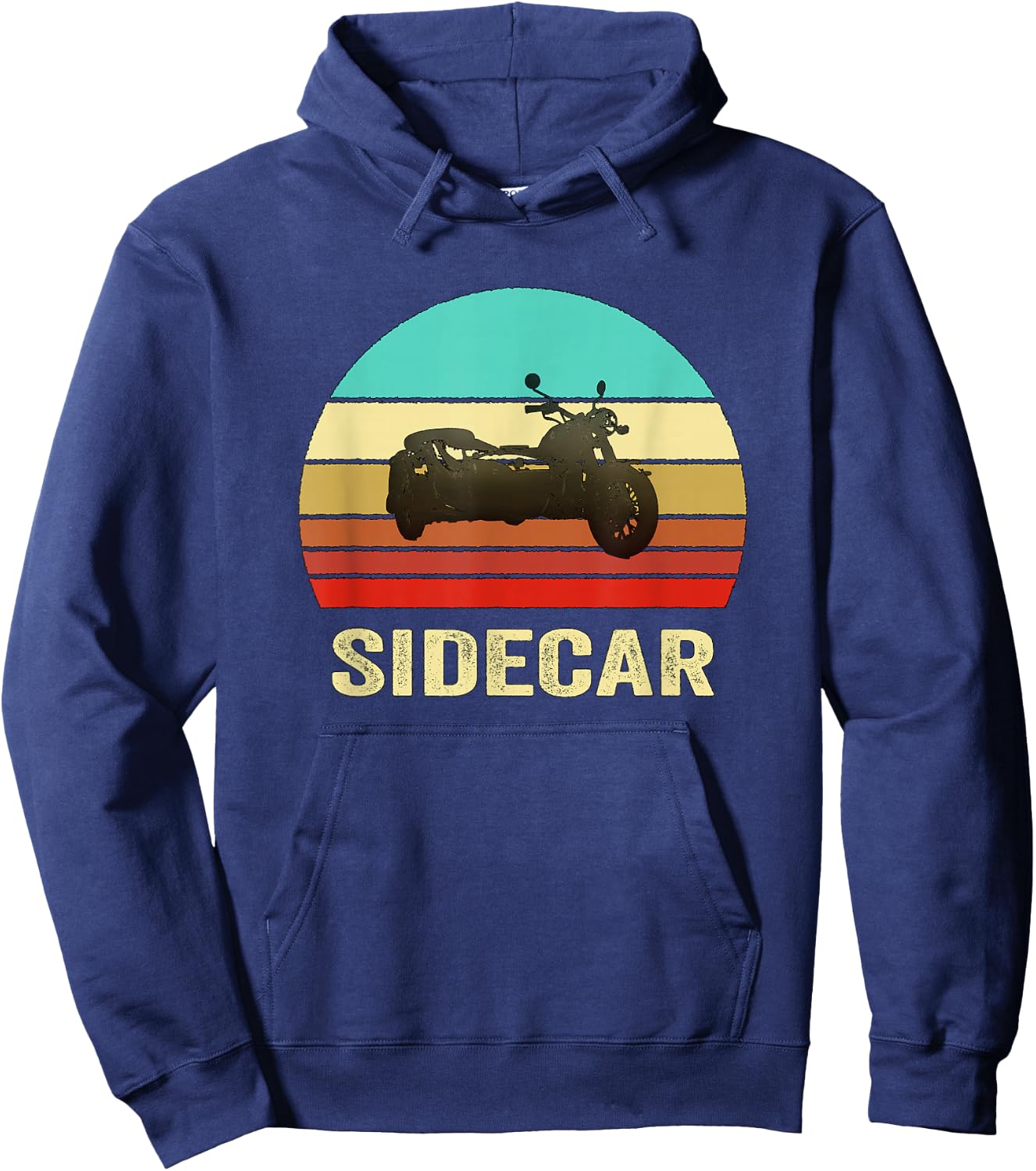 Vintage Retro Style Sunset Sidecar Motorcycle Hoodie - Hoodie | Navy
