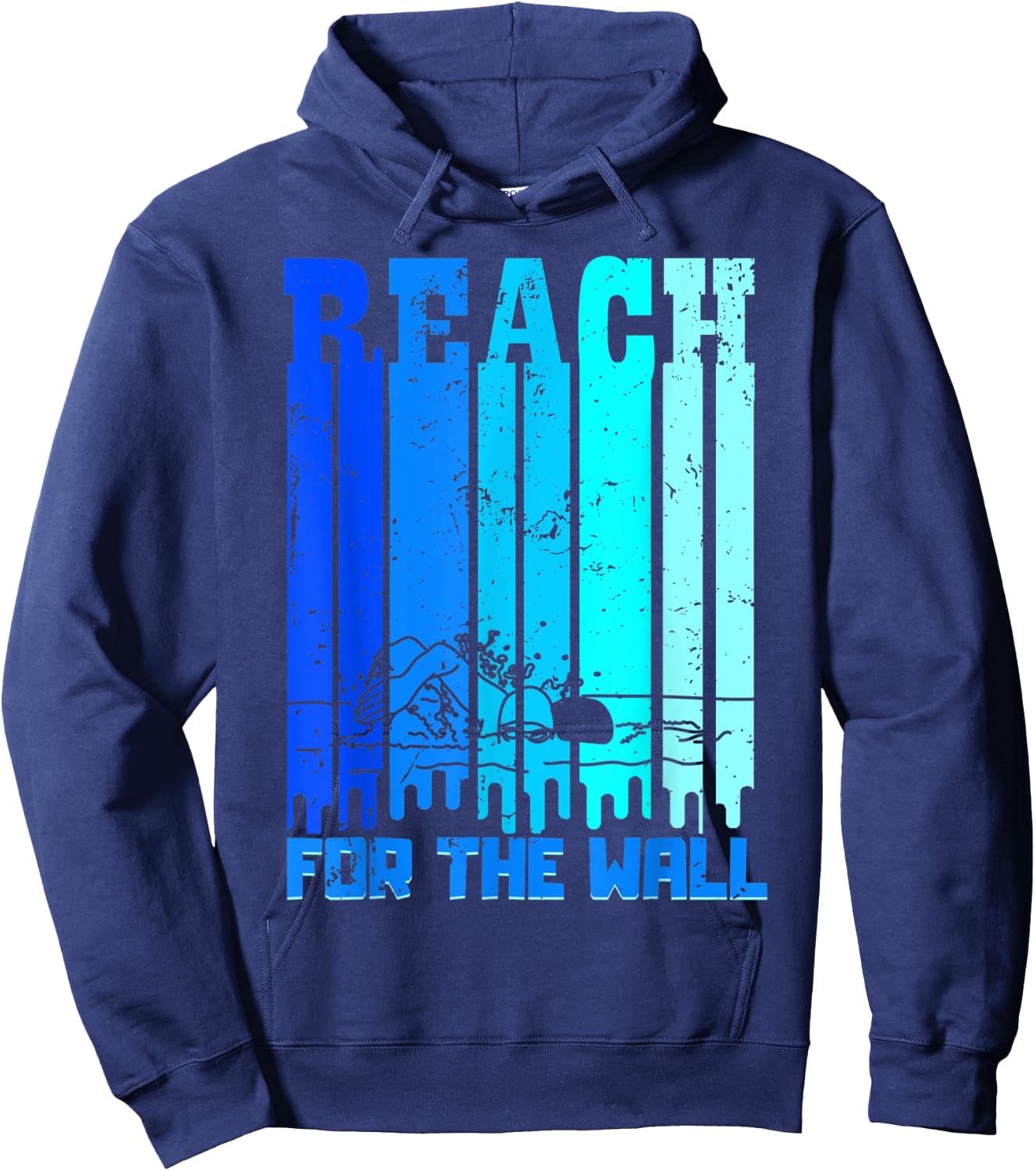Reach For The Wall Swimmer Shirt Hoodie - Hoodie | Navy