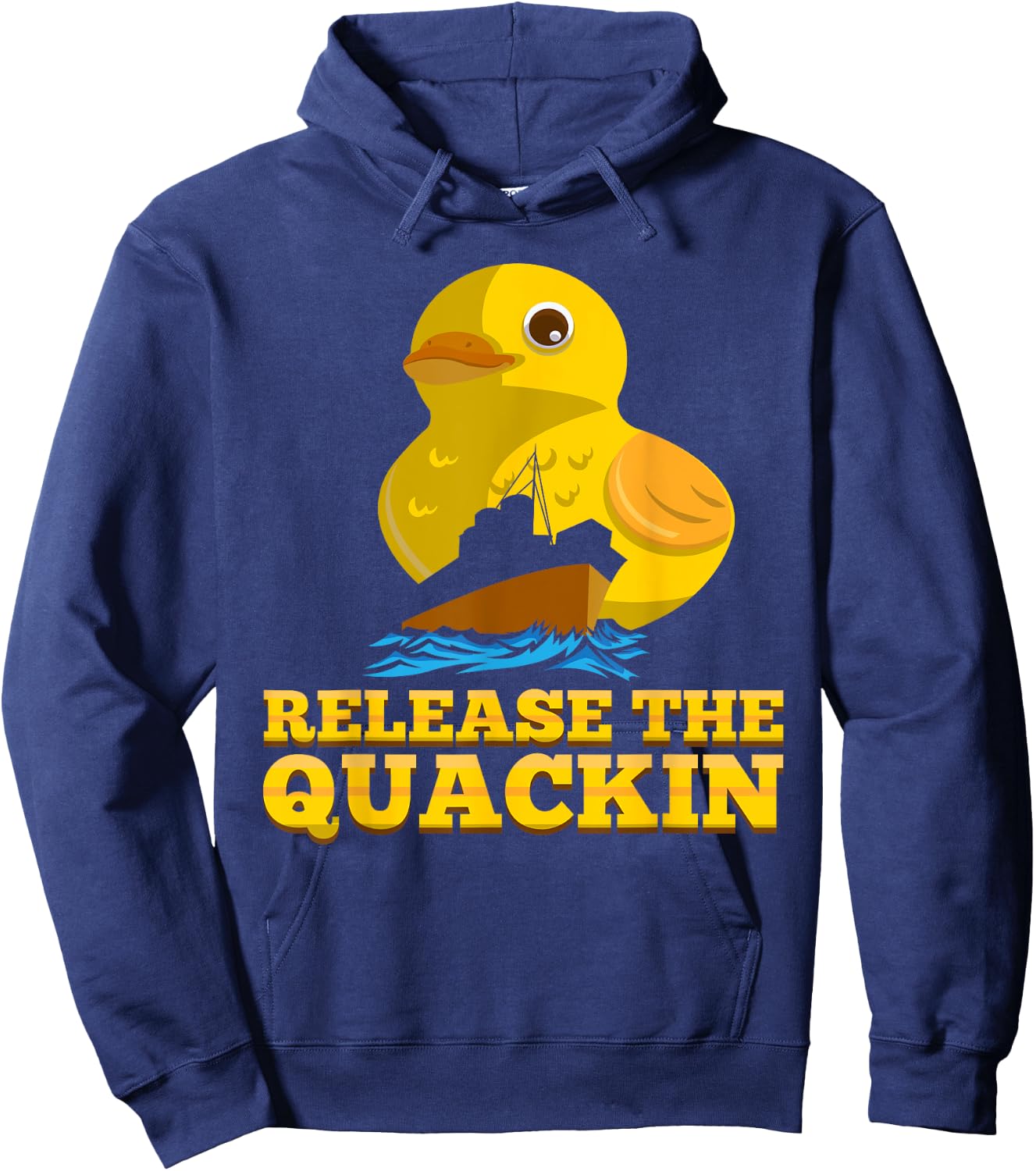 Release The Quackin Funny Duck Pun Hoodie - Hoodie | Navy