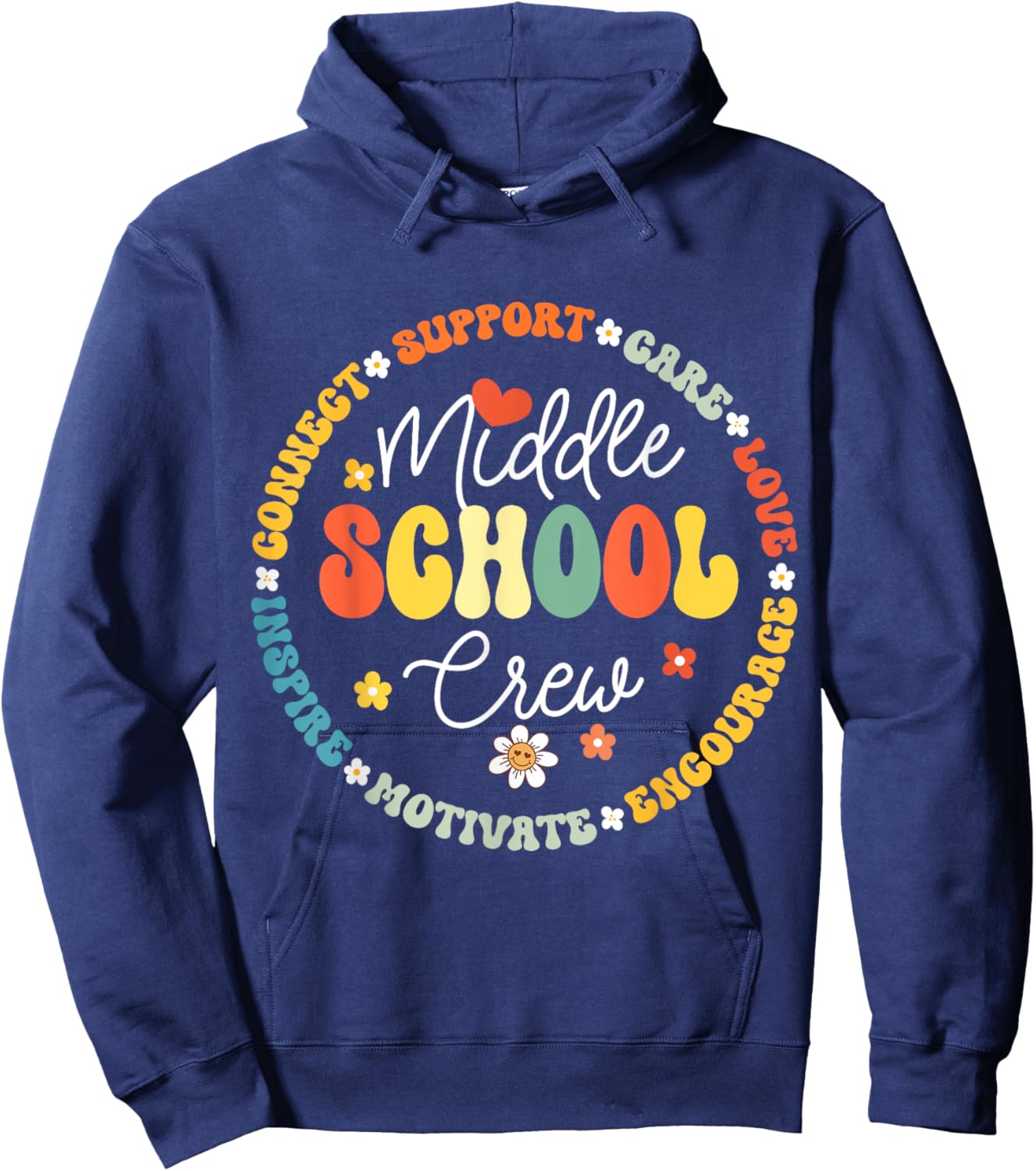 Middle School Crew Back to School for Teacher Hoodie - Hoodie | Navy