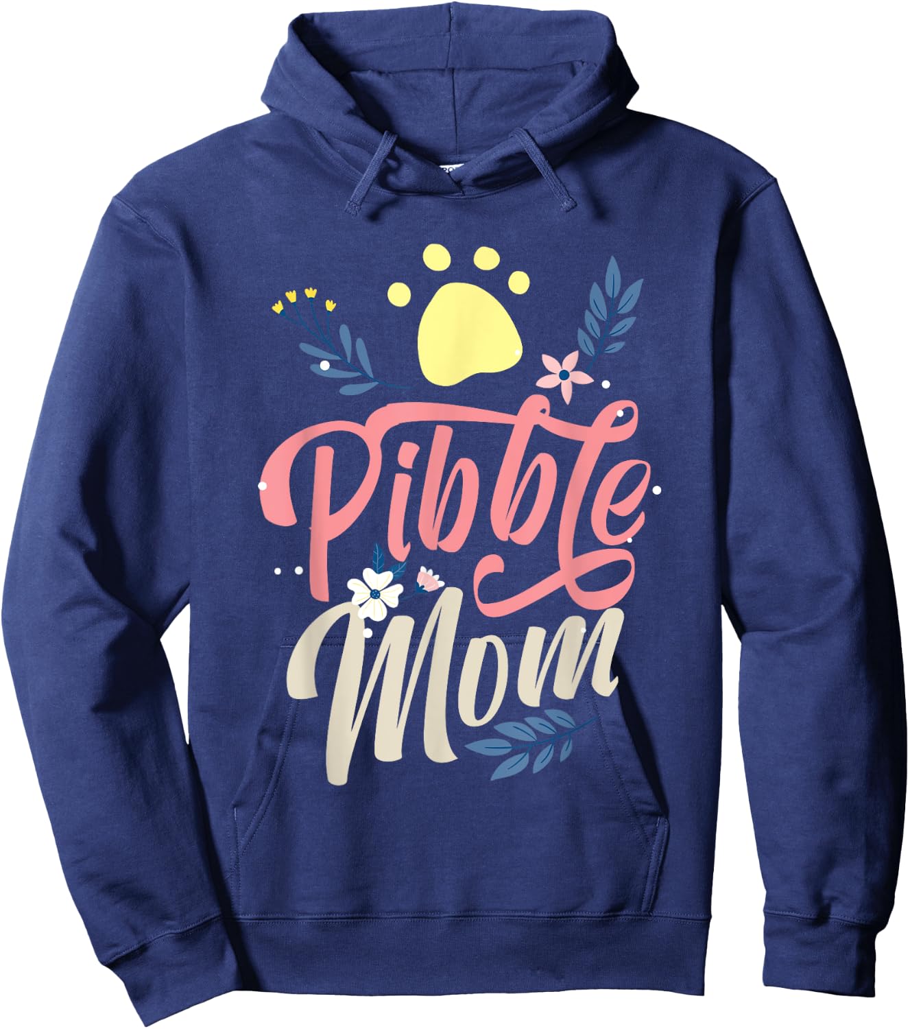 Pitbull Pibble Mom Paw Print Gift Hoodie - Hoodie | Navy