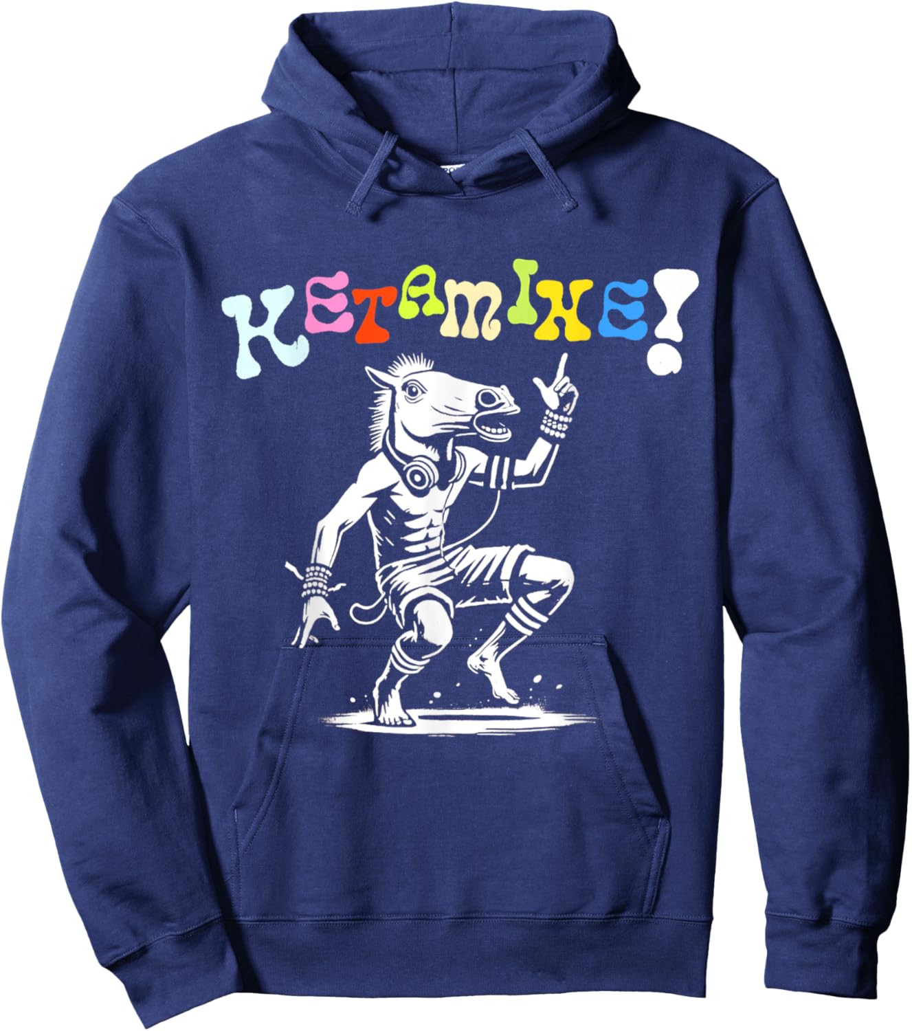 Ketamine Horse Rave DJ Party Techno Hoodie - Hoodie | Navy