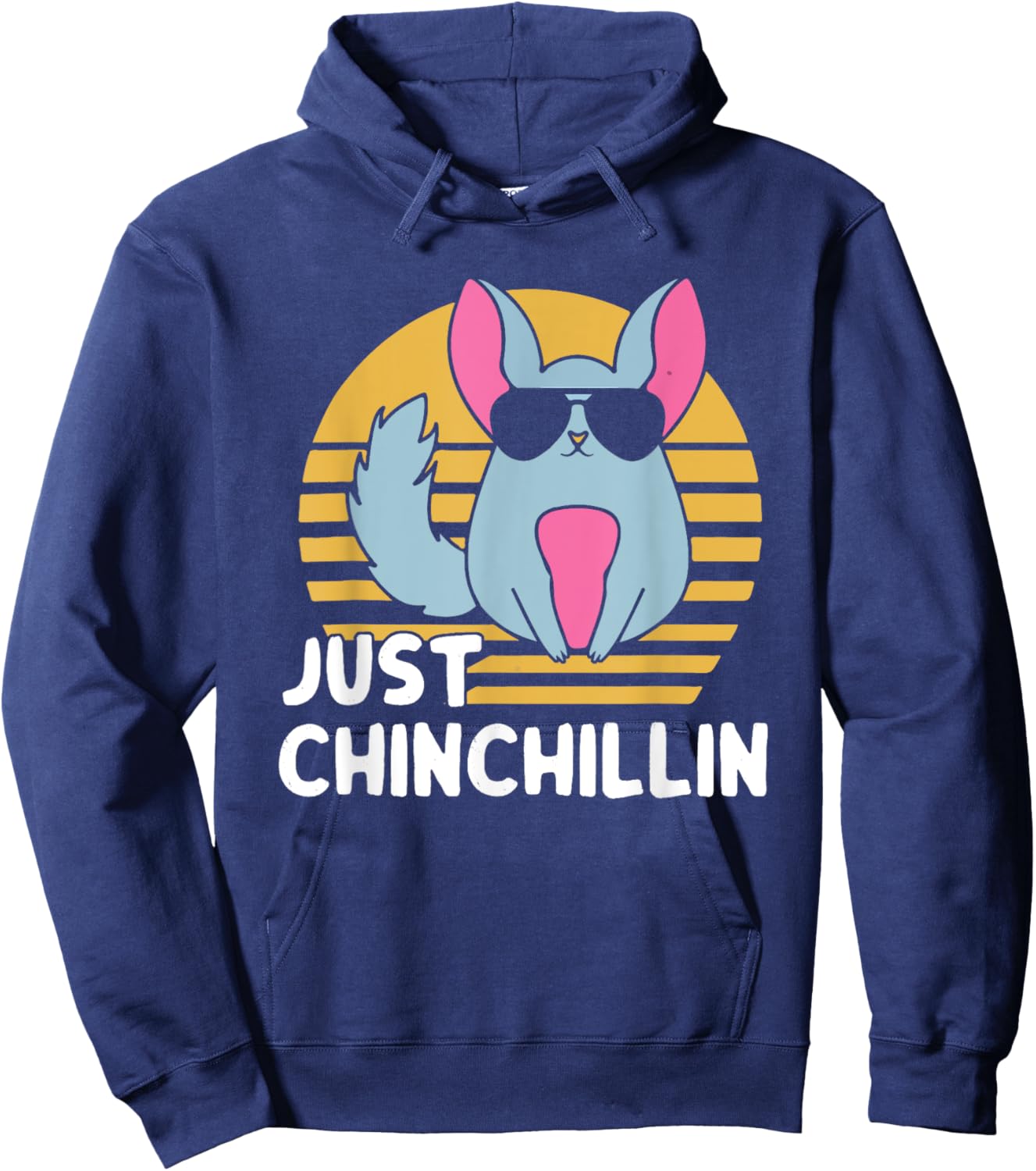 Just Chinchillin Pet Lover Animal Vintage Hoodie - Hoodie | Navy