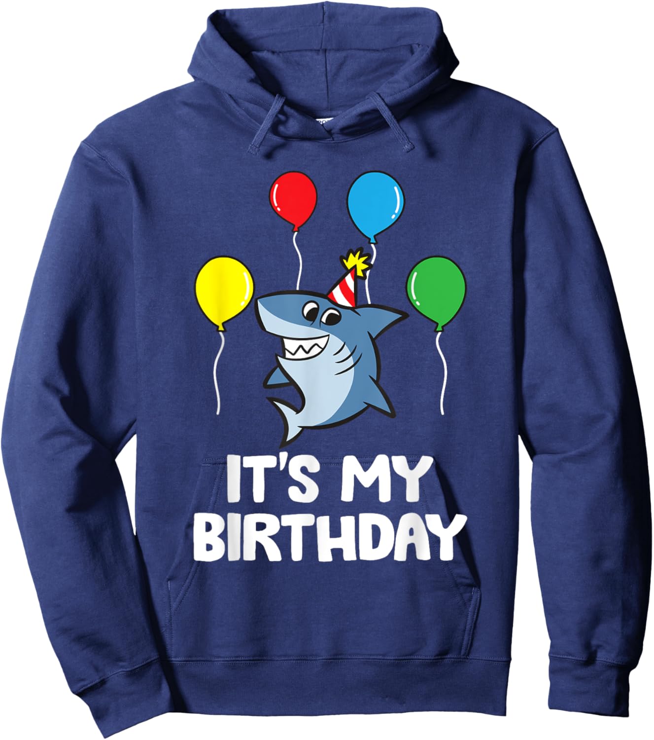 Shark It's My Birthday Hoodie - Hoodie | Navy