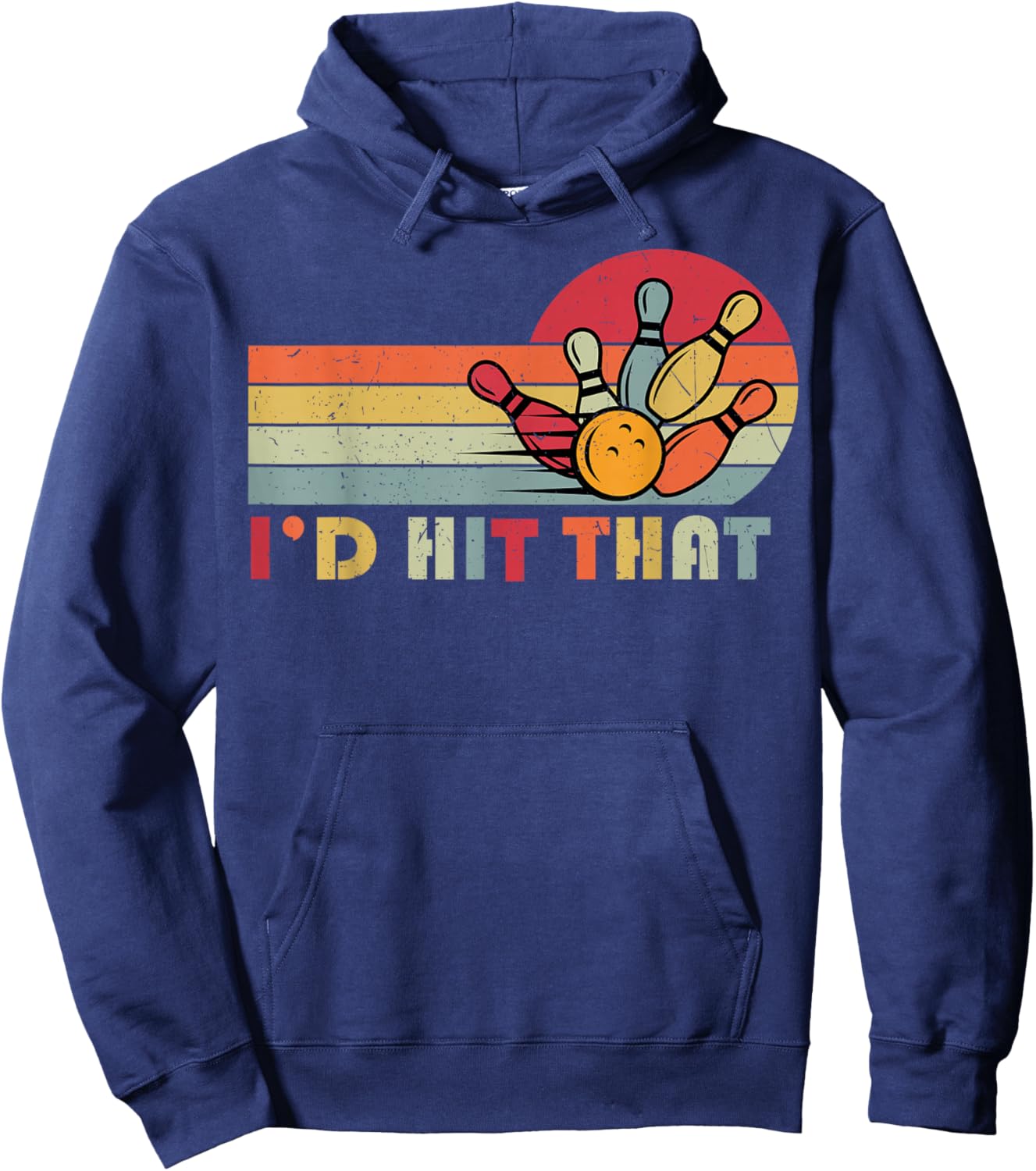 Bowling T Shirt I'd Hit That Funny Bowler Team Hoodie - Hoodie | Navy