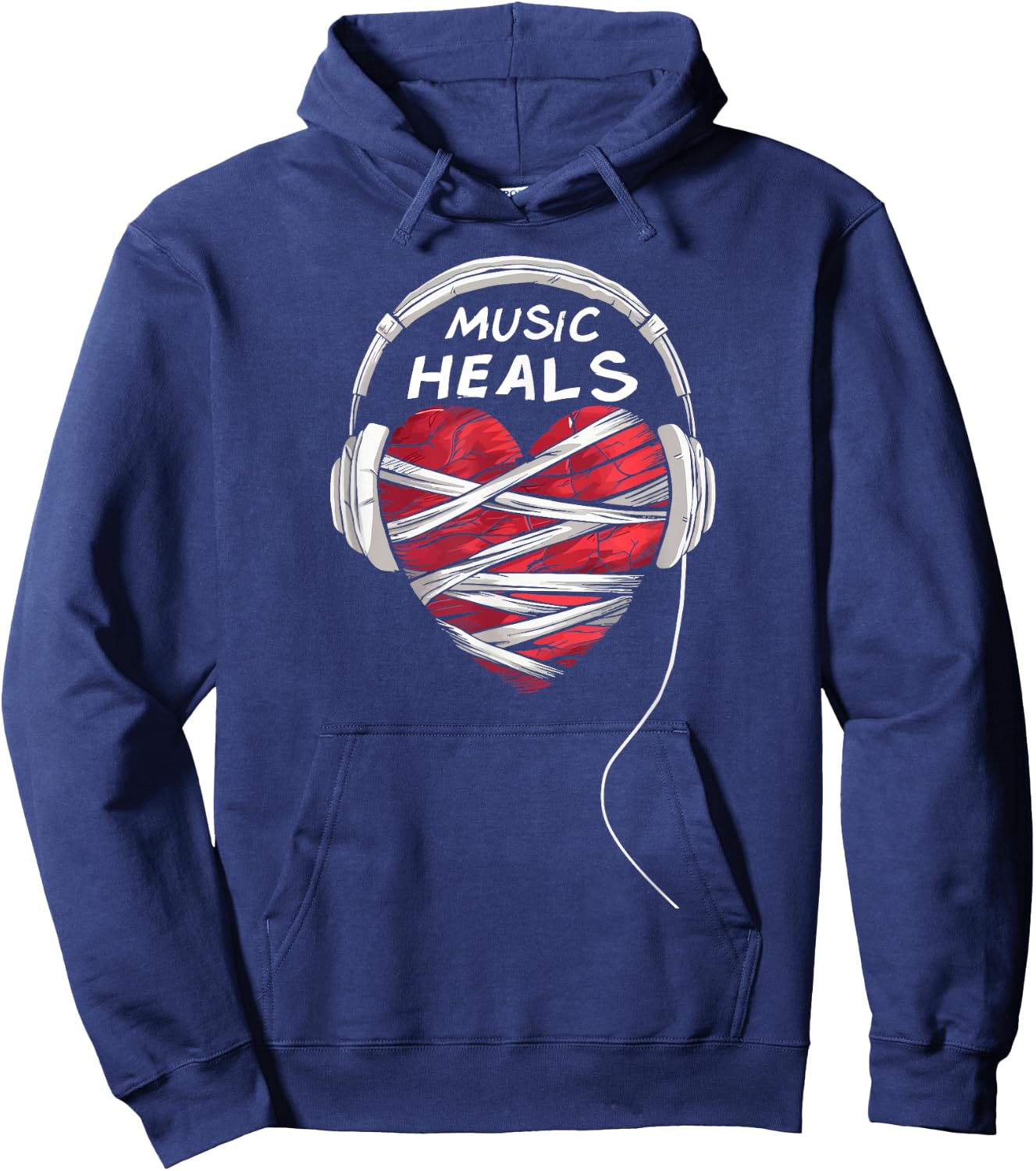 Music Heals Musician Music Lover Hoodie - Hoodie | Navy