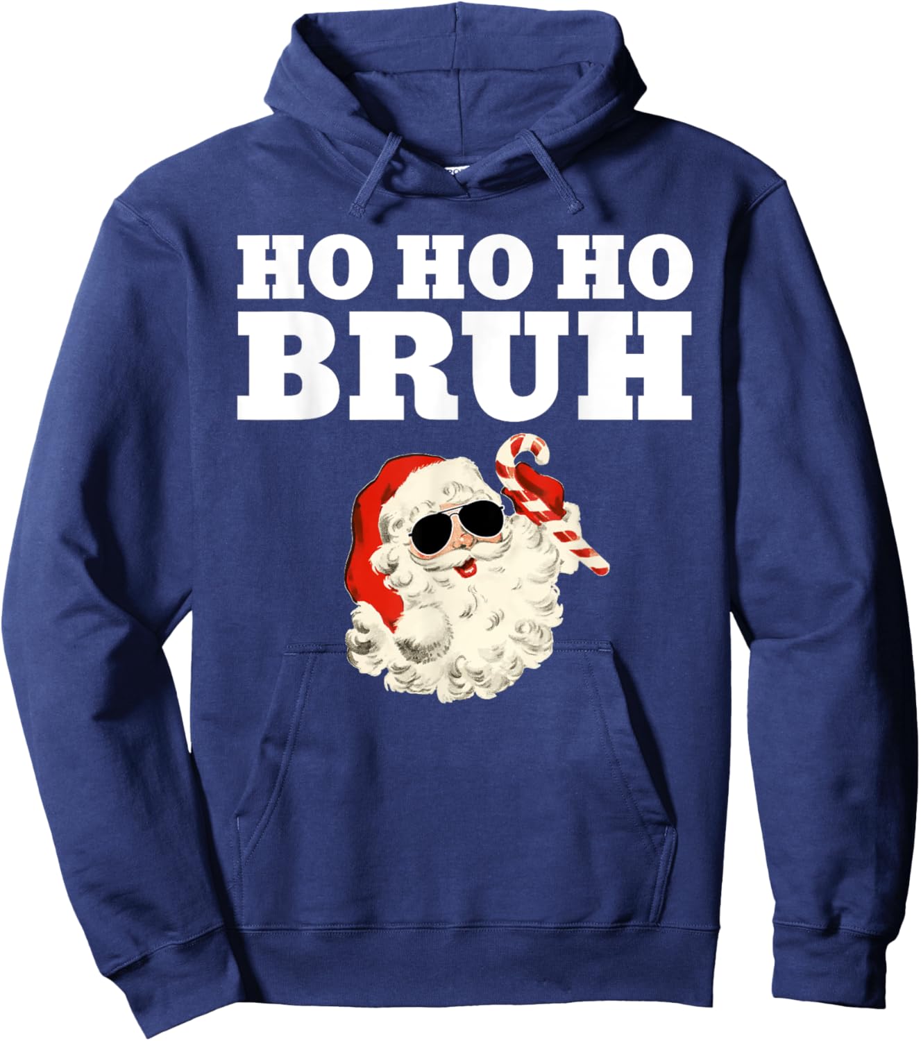 Ho Ho Ho Bruh Funny Christmas Santa Hoodie - Hoodie | Navy