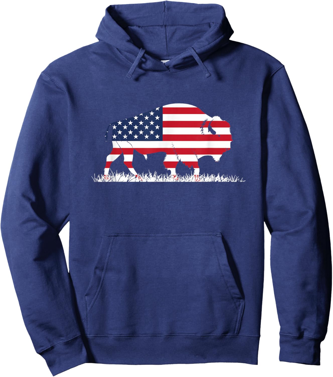 USA Flag American Buffalo Women Girls Kids Men Hoodie - Hoodie | Navy