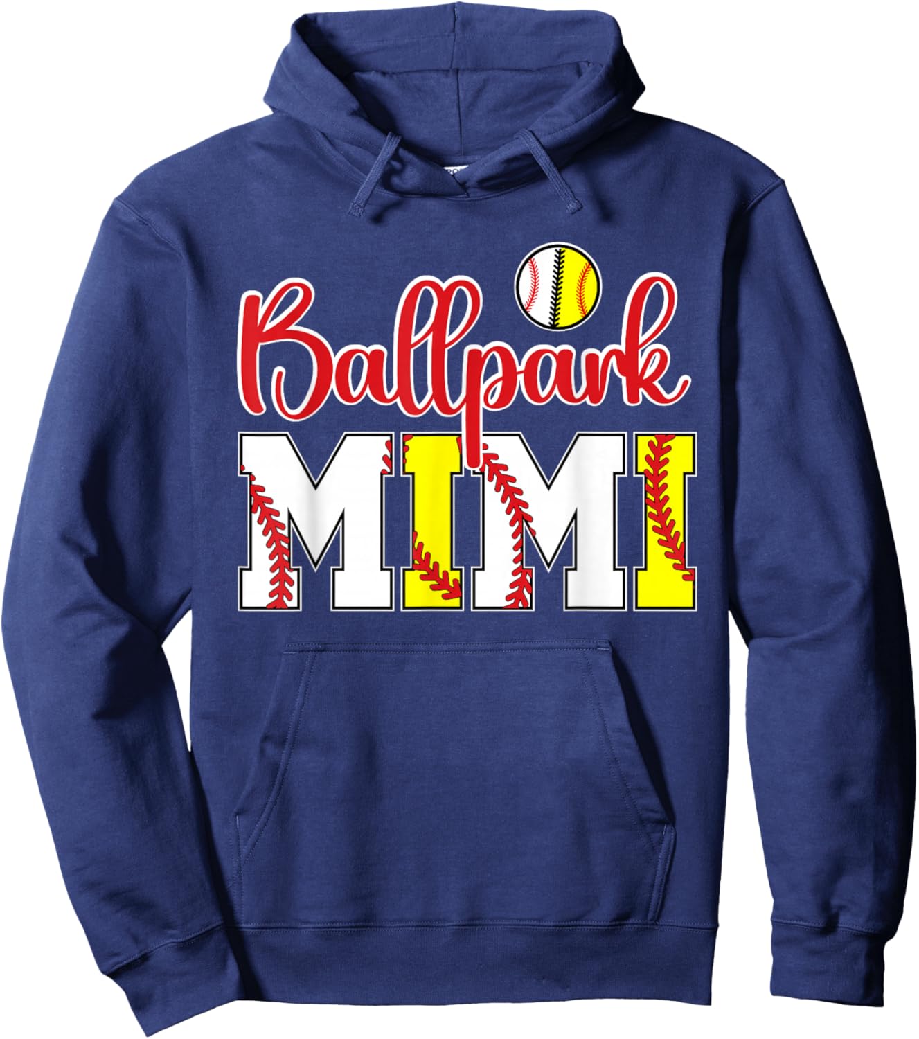 Ballpark Mimi Softball Baseball Mimi Grandma Hoodie - Hoodie | Navy