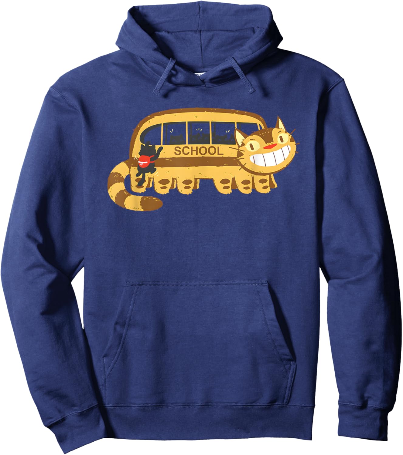Cats In A Catbus Headed To School Schoolcatbus Hoodie - Hoodie | Navy